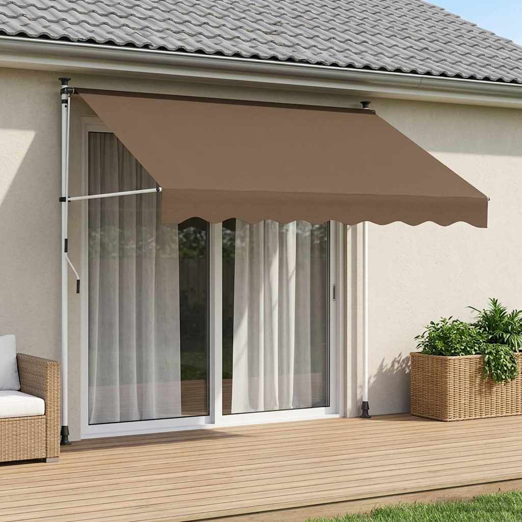 vidaXL Χειροκίνητη Ανακλινόμενη Σκίαση Taupe 100 cm