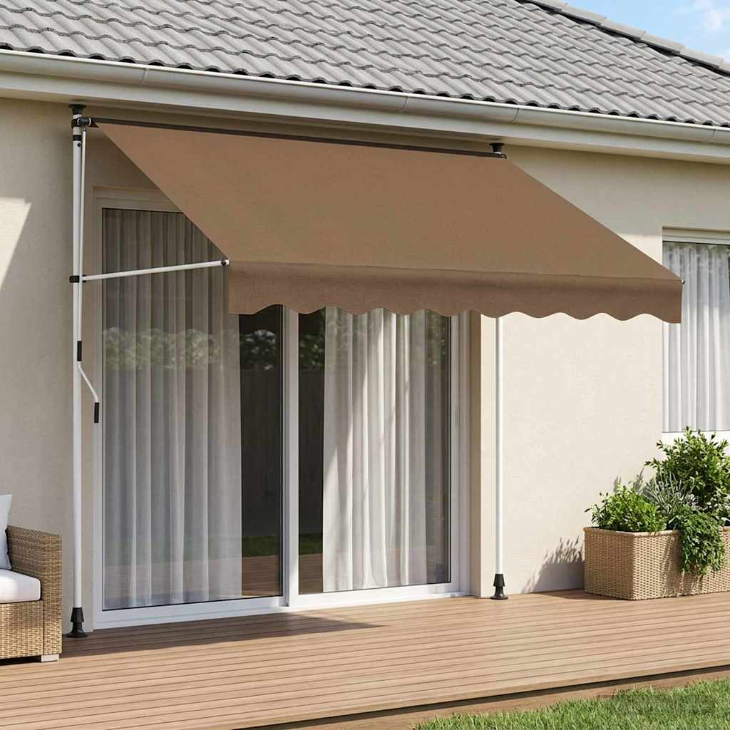 vidaXL Χειροκίνητη Ανακλινόμενη Σκίαση Taupe 150 cm