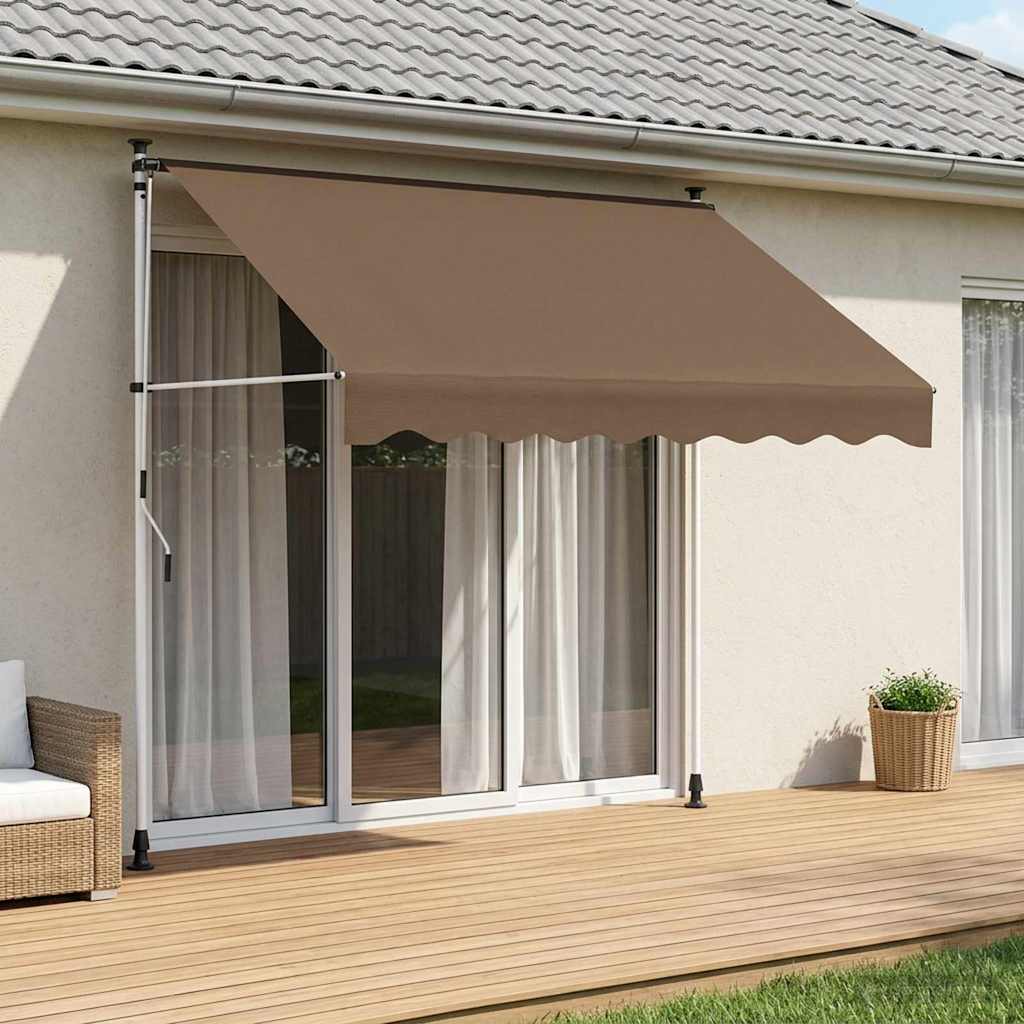 vidaXL Χειροκίνητη Ανακλινόμενη Σκίαση Taupe 200 cm