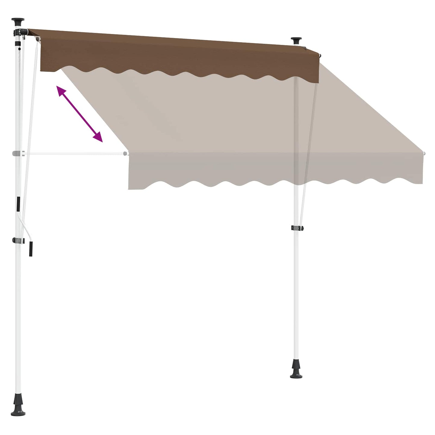 vidaXL Χειροκίνητη Ανακλινόμενη Σκίαση Taupe 200 cm