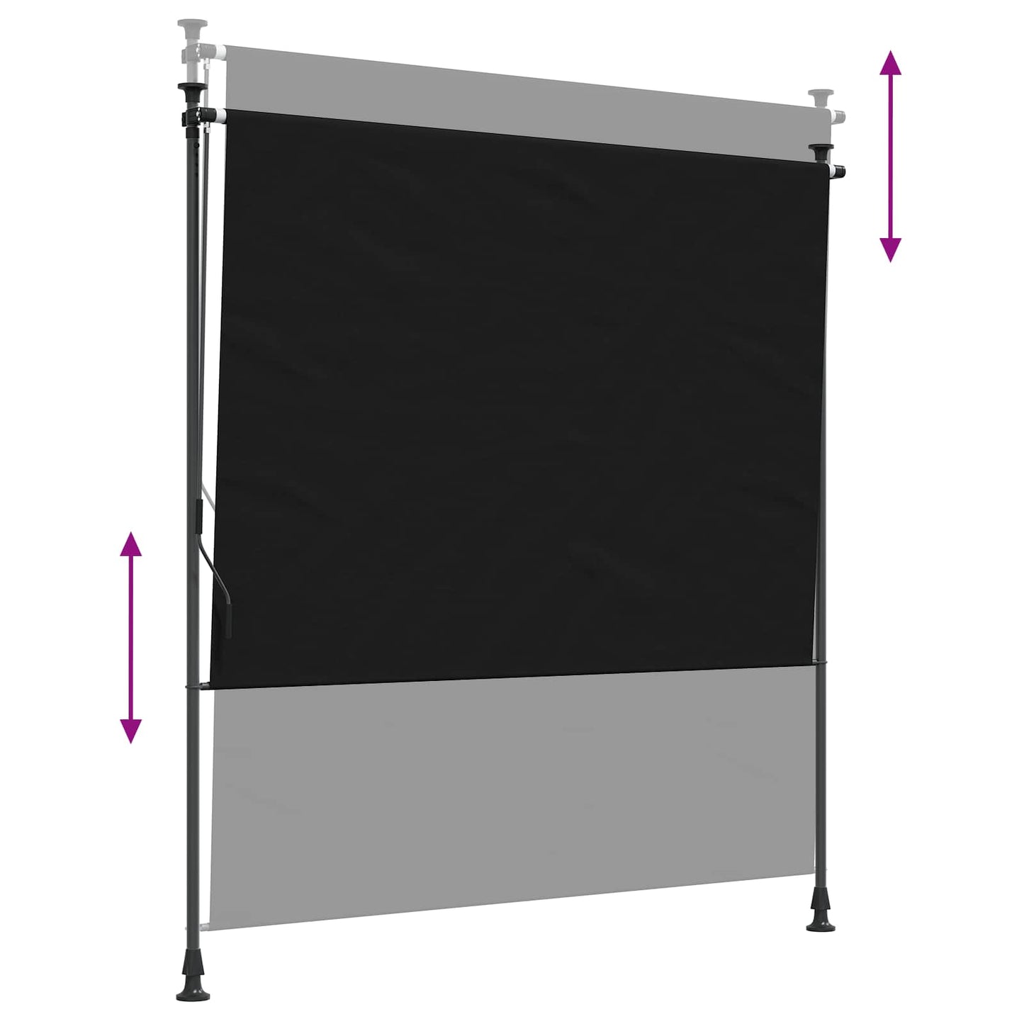 vidaXL Εξωτερικό ρολό Μαύρο 100 x 270 cm