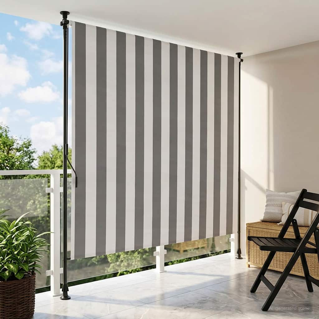 vidaXL Εξωτερικό ρολό Γκρι και Λευκό 120 x 270 cm