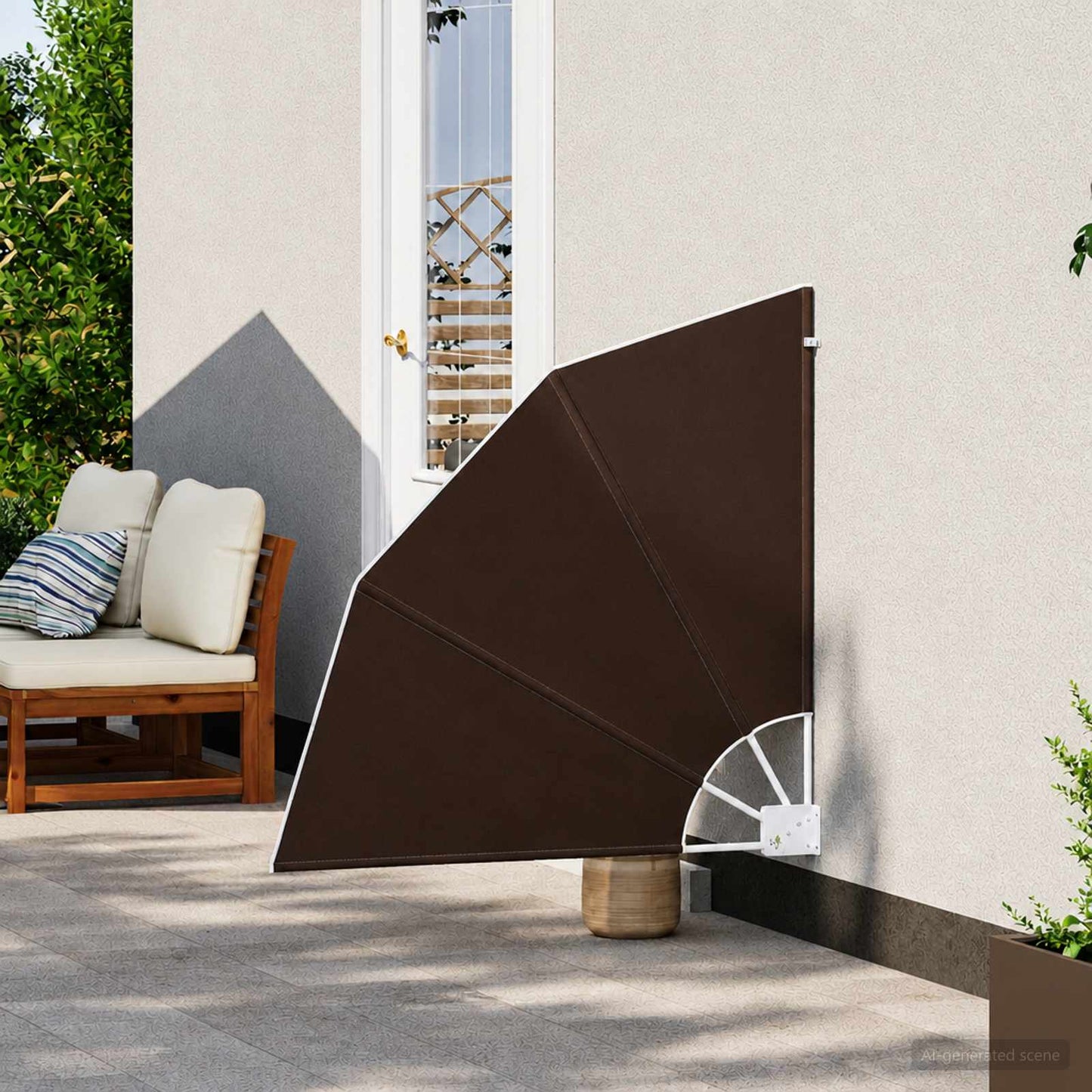 vidaXL Αδιάφανο σκίαστρο μπαλκονιού 210 x 210 cm Πολυεστέρας Καφέ