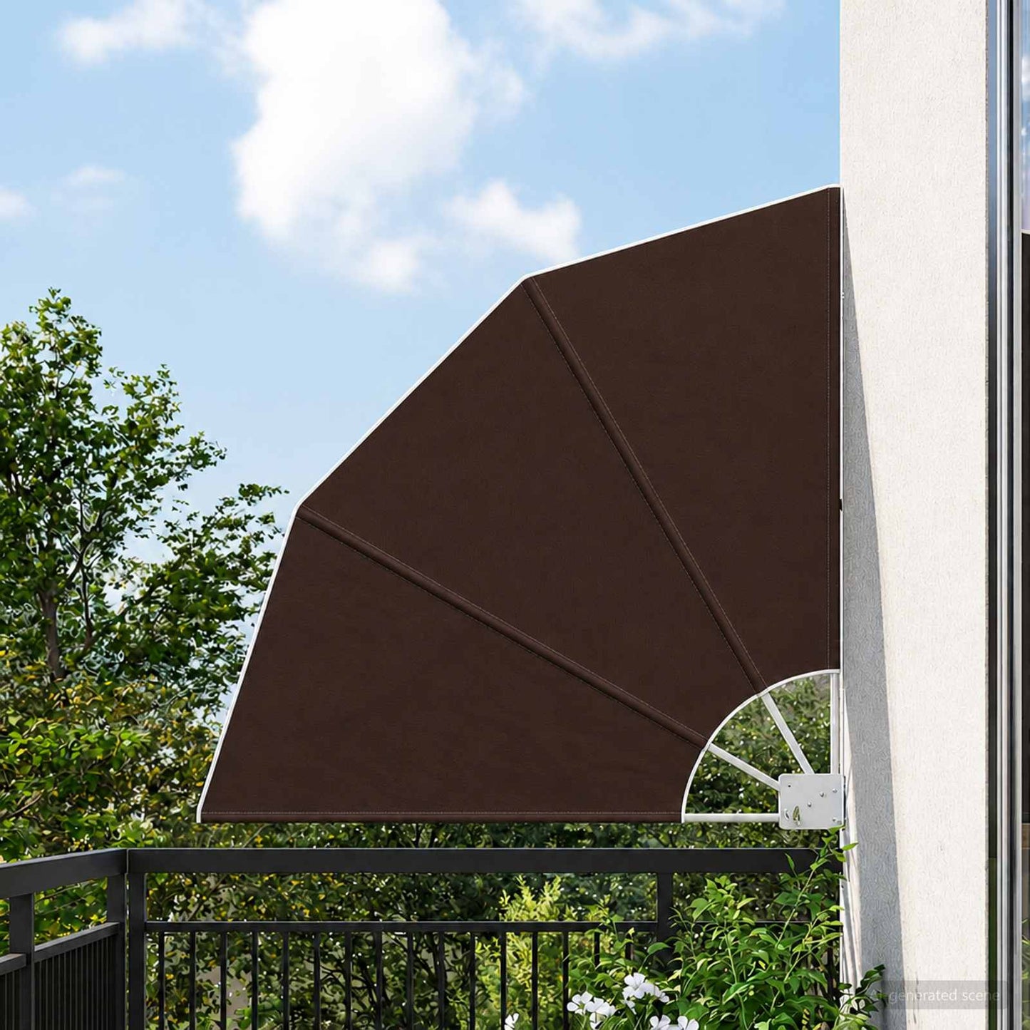 vidaXL Αδιάφανο σκίαστρο μπαλκονιού 140 x 140 cm Πολυεστέρας Καφέ