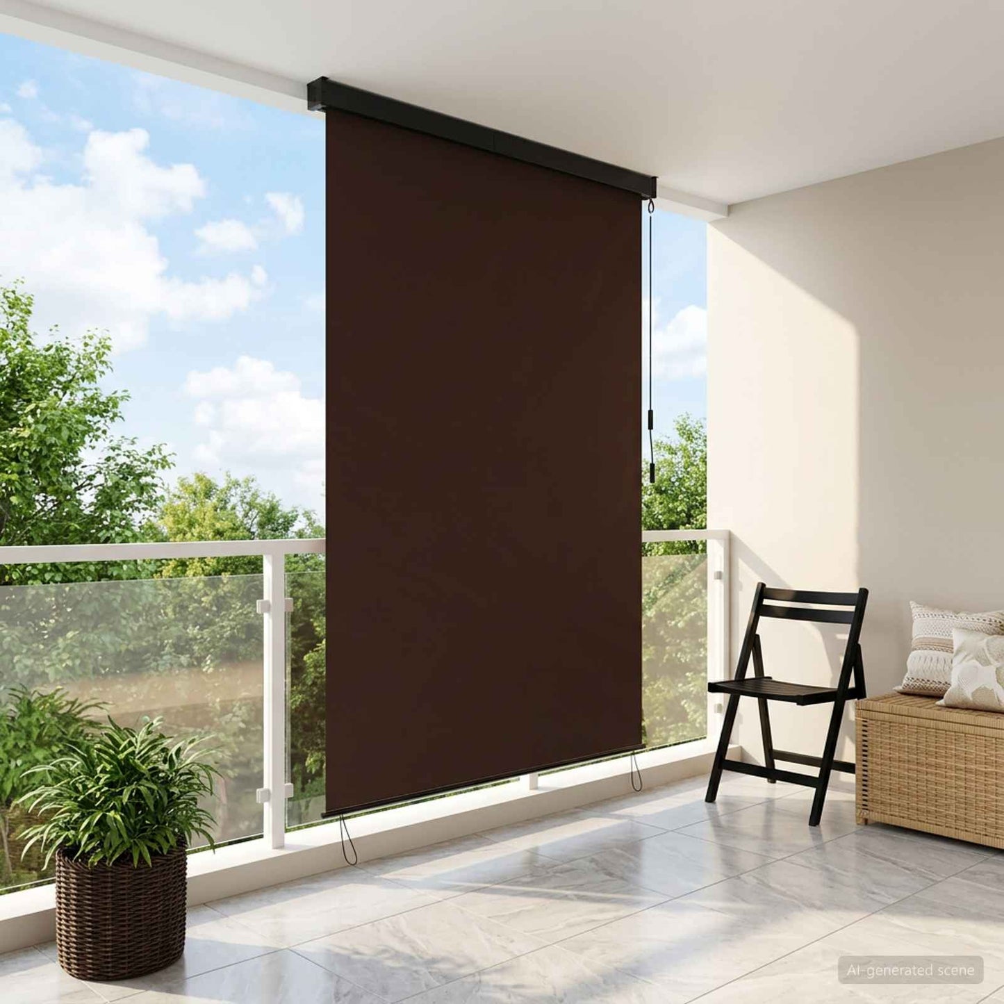 vidaXL Ρόλερ Καφέ 60 x 250 εκ. Ύφασμα και Αλουμίνιο