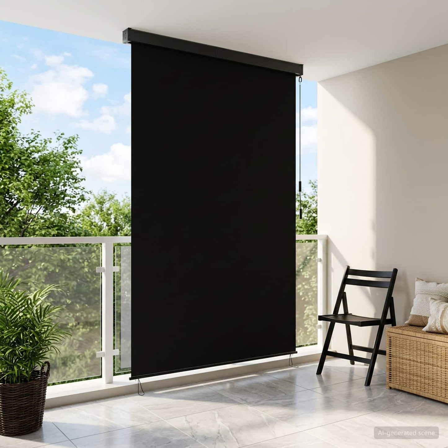 vidaXL Ρόλερ Μαύρο 100 x 250 cm Ύφασμα και Αλουμίνιο