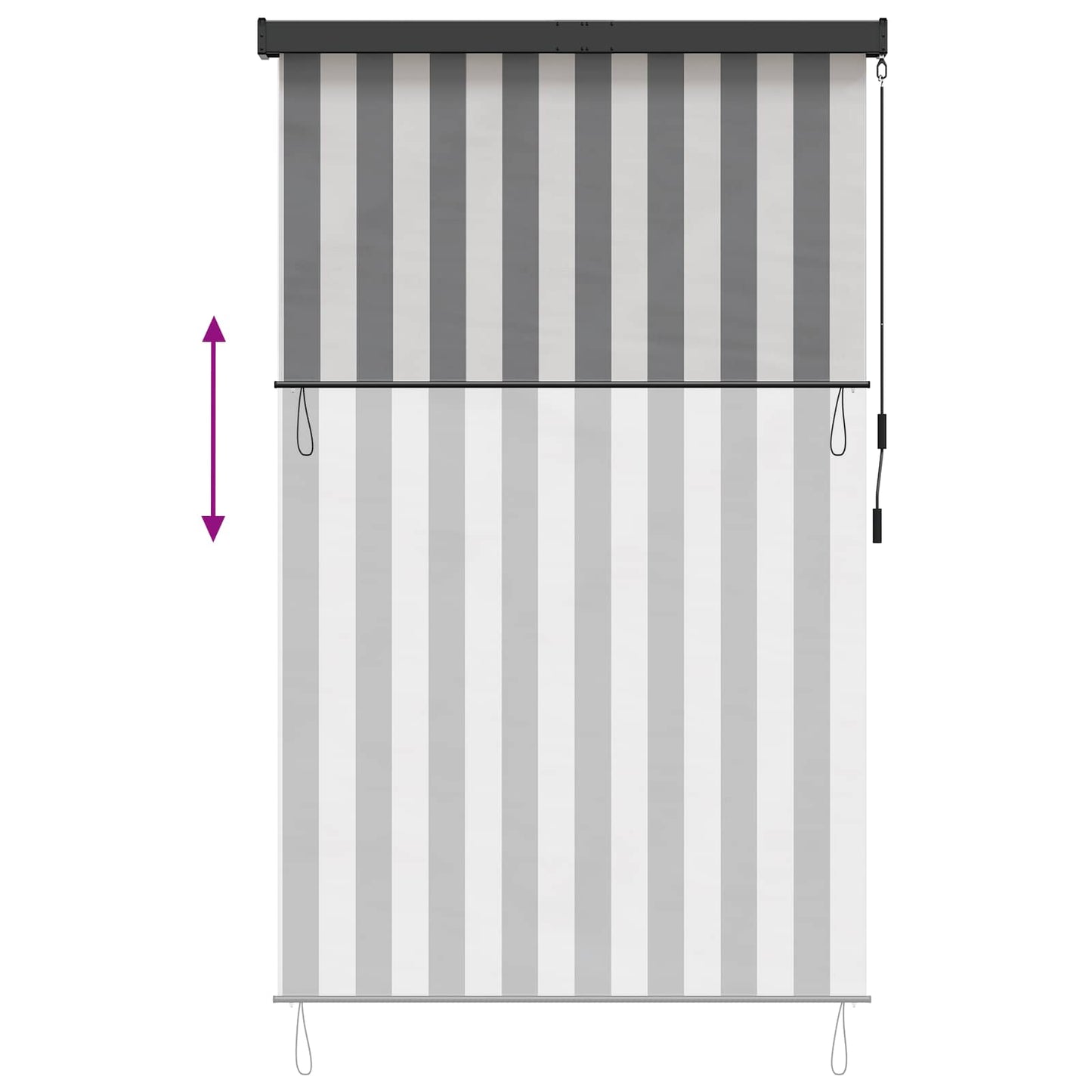 vidaXL Ρόλερ Γκρι και Λευκό 140 x 250 cm Ύφασμα και Αλουμίνιο