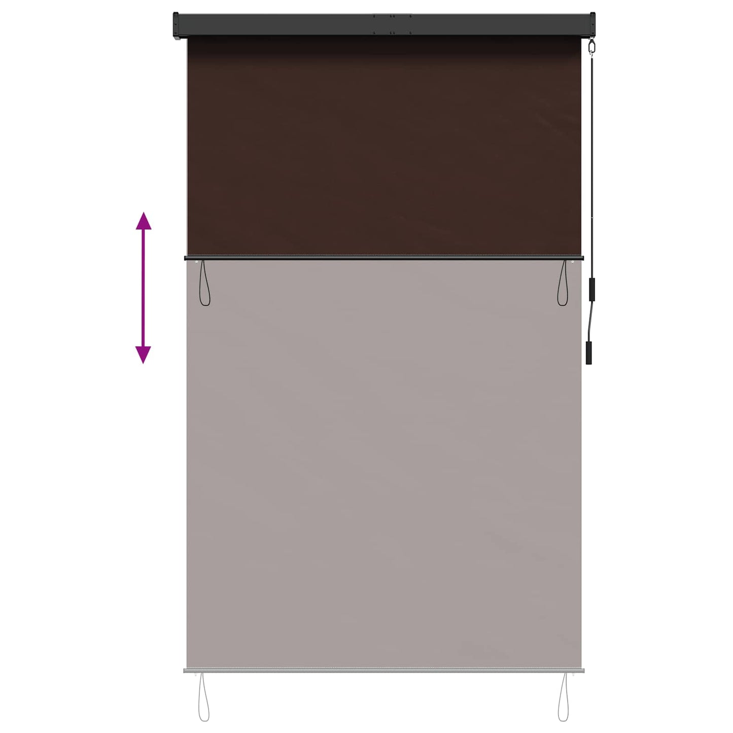 vidaXL Ρόλερ Καφέ 160 x 250 cm Ύφασμα και Αλουμίνιο