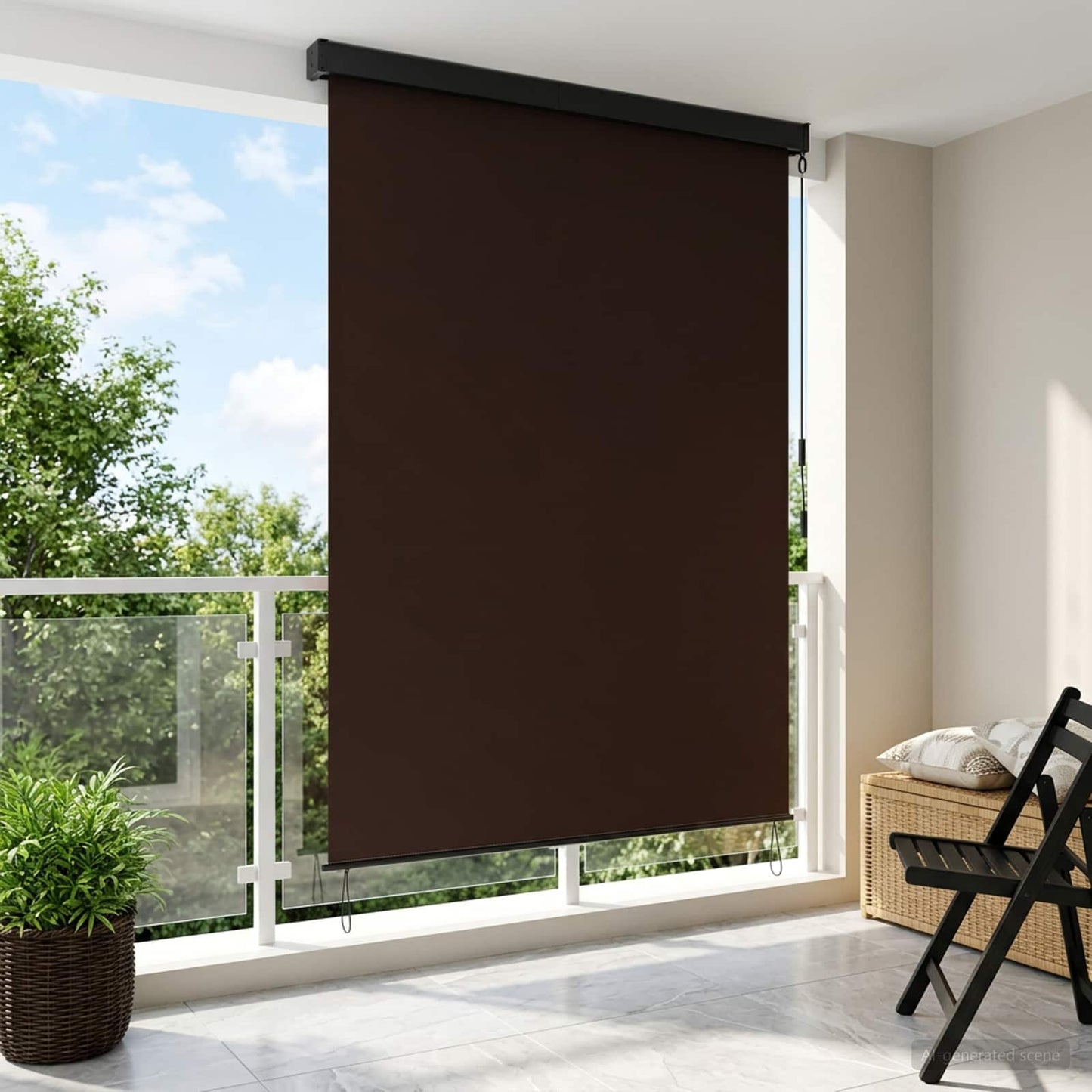 vidaXL Ρόλερ Καφέ 180 x 250 cm Ύφασμα και Αλουμίνιο