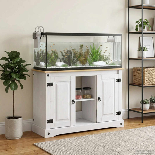 vidaXL Βάση ενυδρείου CORONA Λευκό και Καφέ 101,5 x 37 x 73 εκ.
