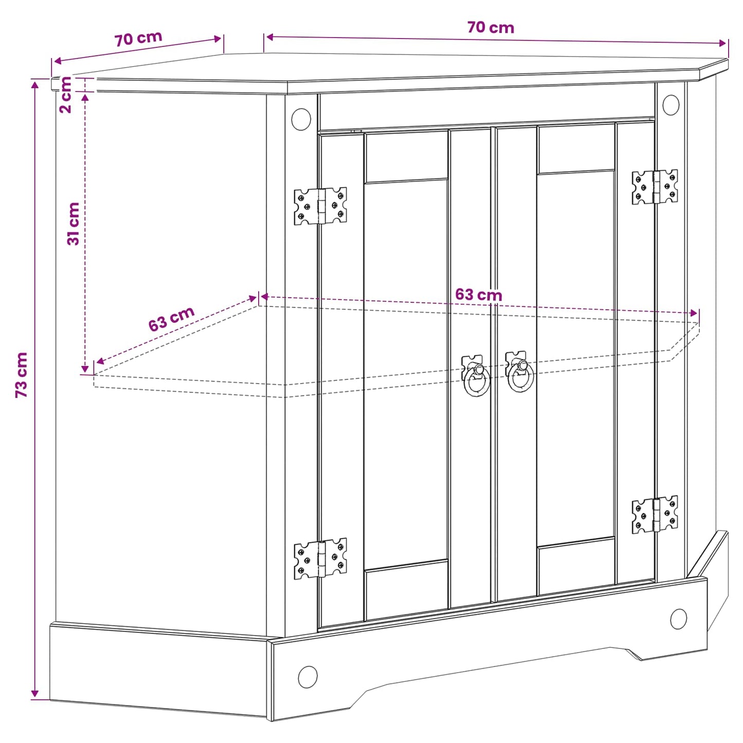 vidaXL Βάση ενυδρείου CORONA Λευκό 70 x 70 x 73 cm 300 κιλά
