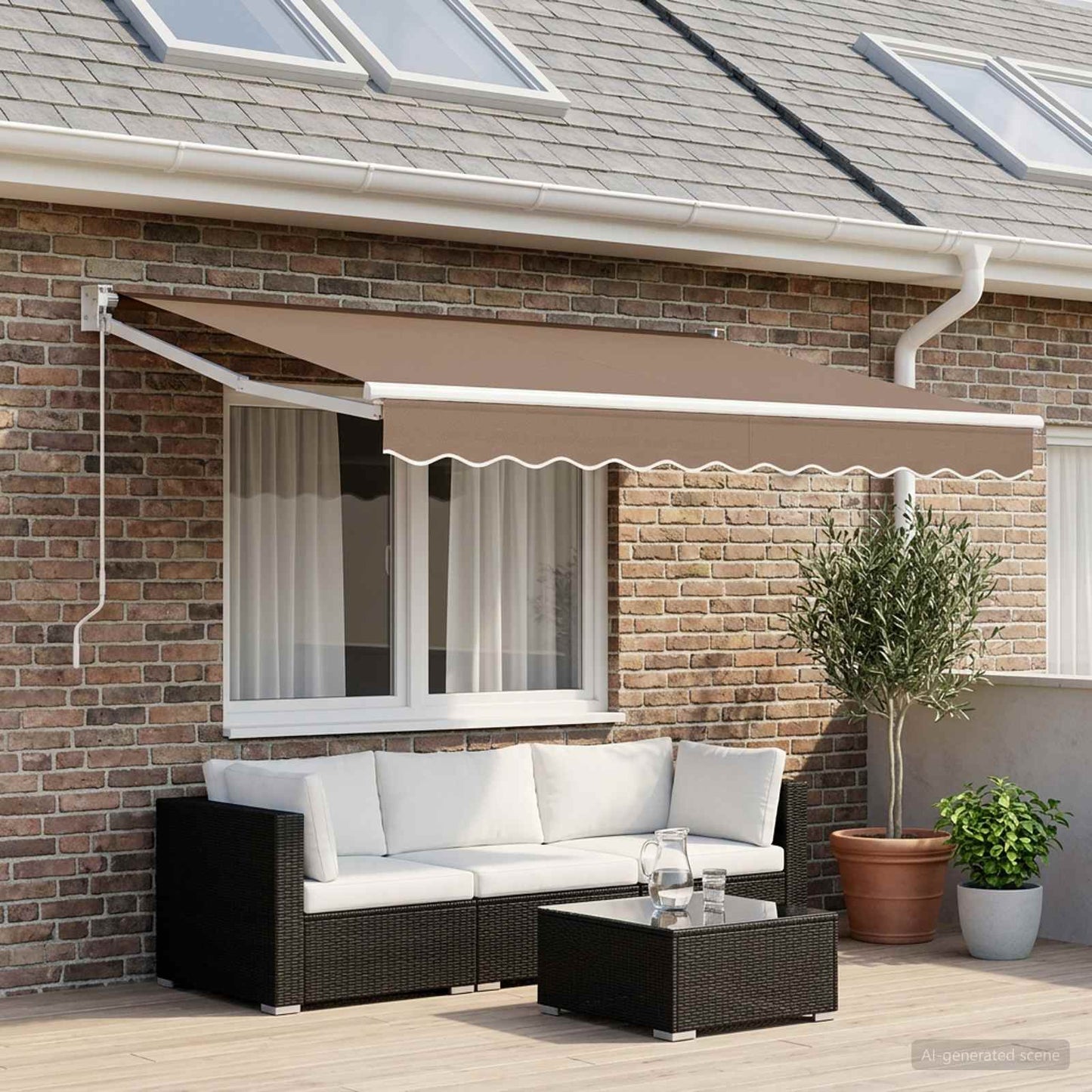 vidaXL Ύφασμα αντικατάστασης τέντας Taupe 236 x 195 εκ Πολυεστέρας