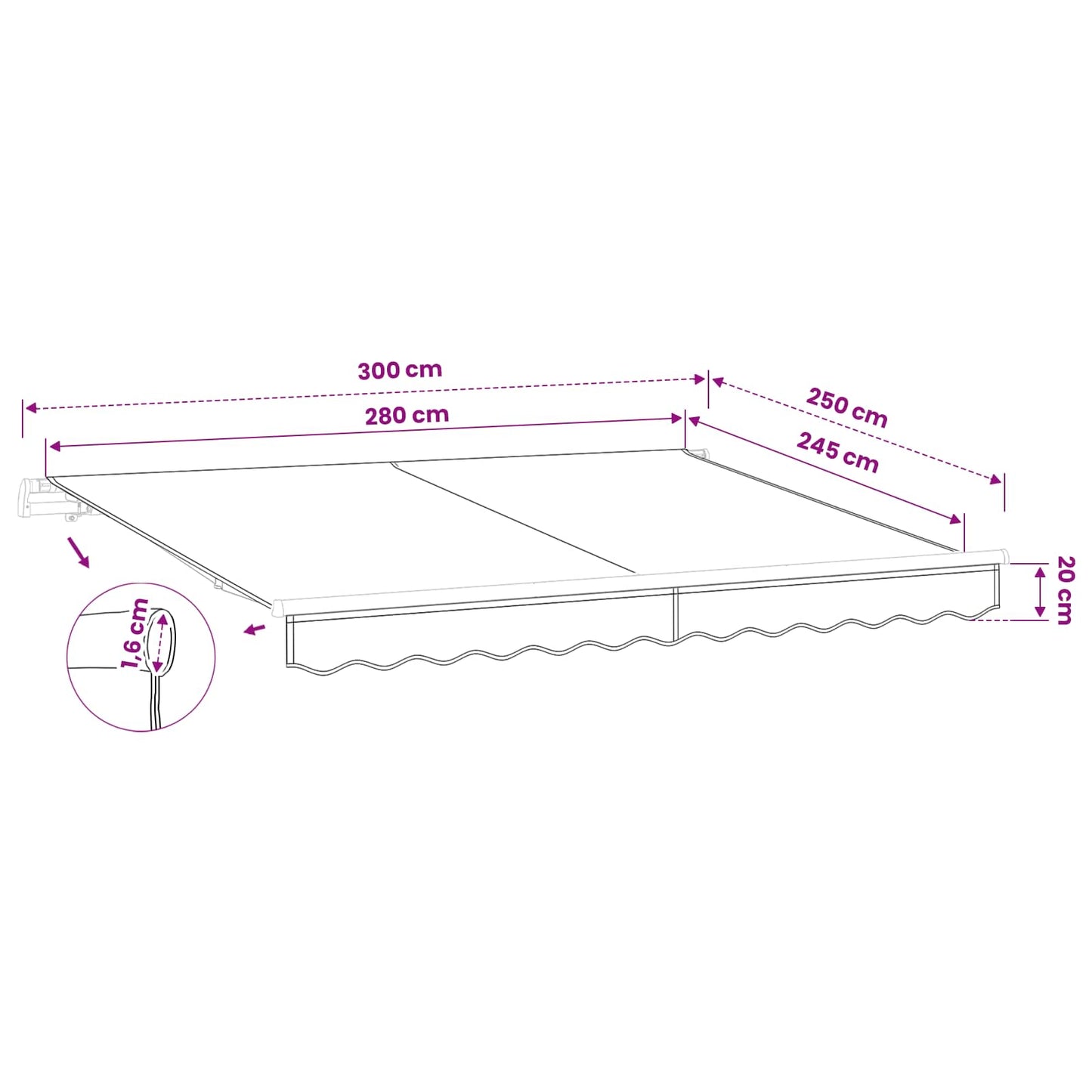 vidaXL Ύφασμα αντικατάστασης τέντας Taupe 281 x 245 εκ. Πολυεστέρας