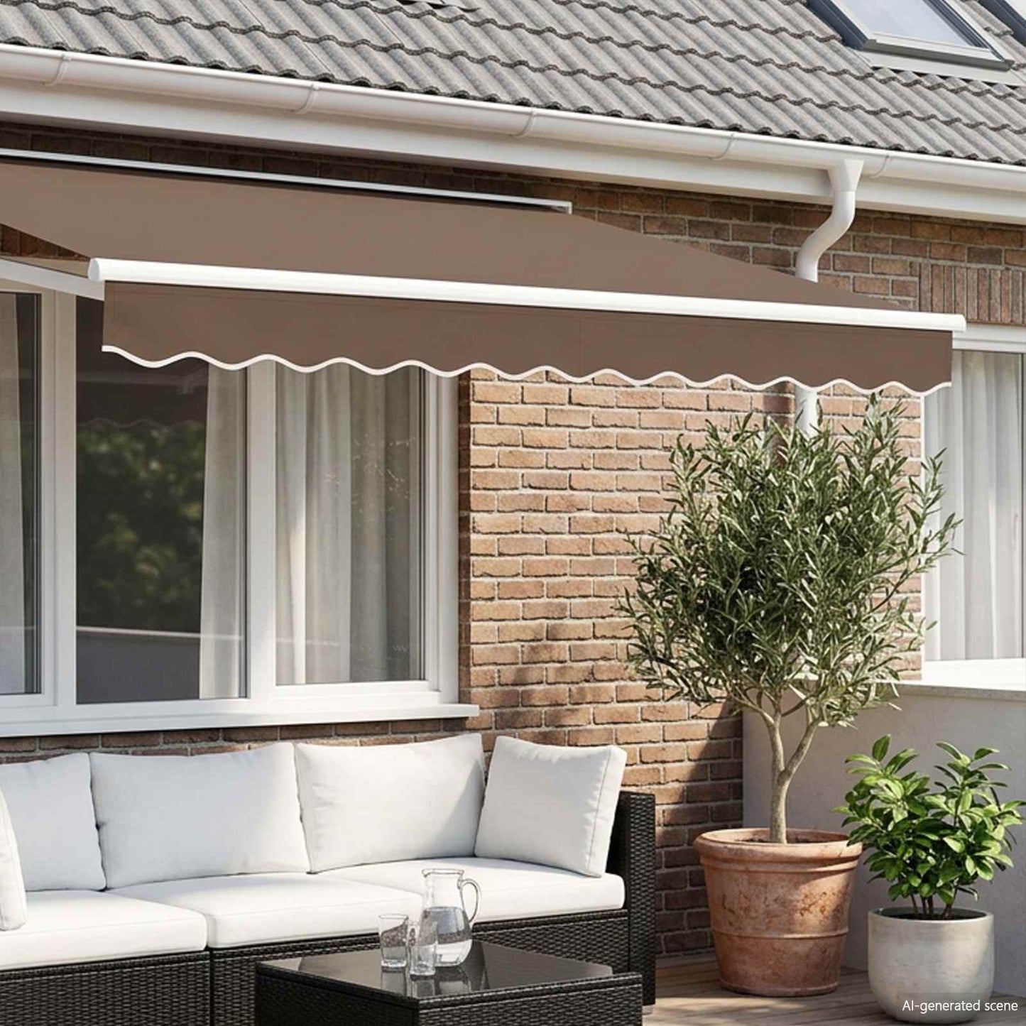 vidaXL Αντικατάσταση κουρτίνας τέντας Taupe 581 x 20 εκ Πολυεστέρας