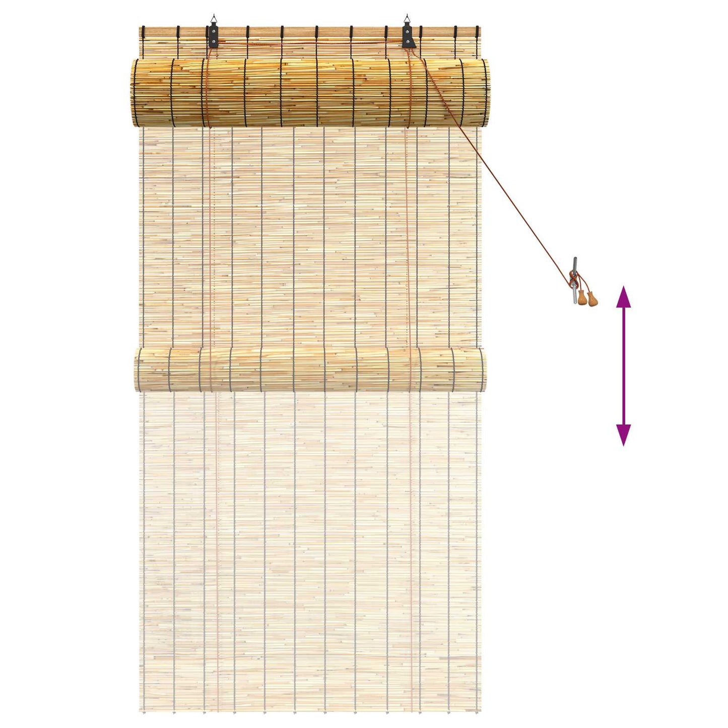vidaXL Ρόλερ (στόρι) Φυσικό 80 x 160 cm Καλάμι