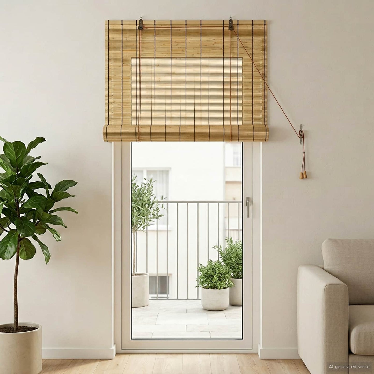 vidaXL Ρόλερ (στόρι) Φυσικό 80 x 220 cm Καλάμι