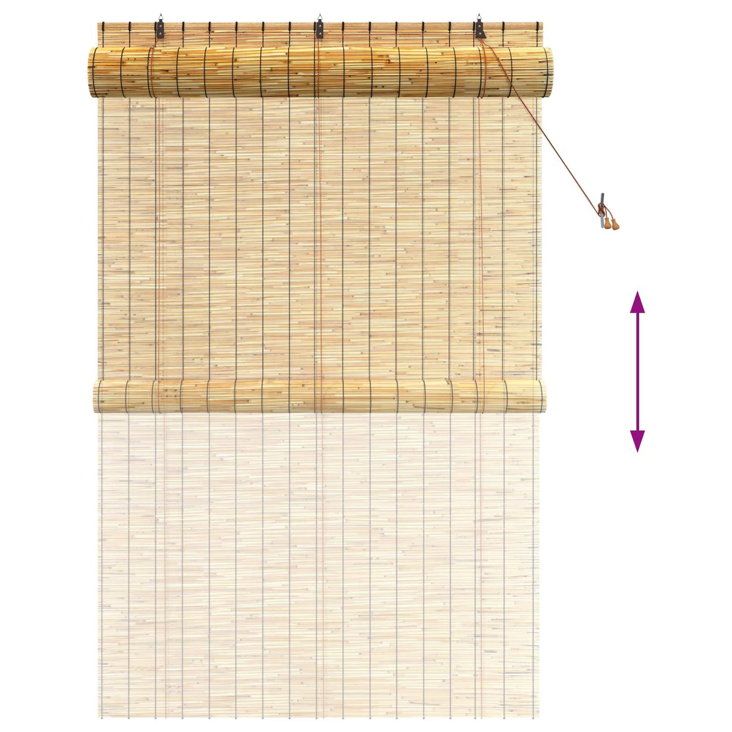 vidaXL Ρόλερ (στόρι) Φυσικό 140 x 220 cm Καλάμι