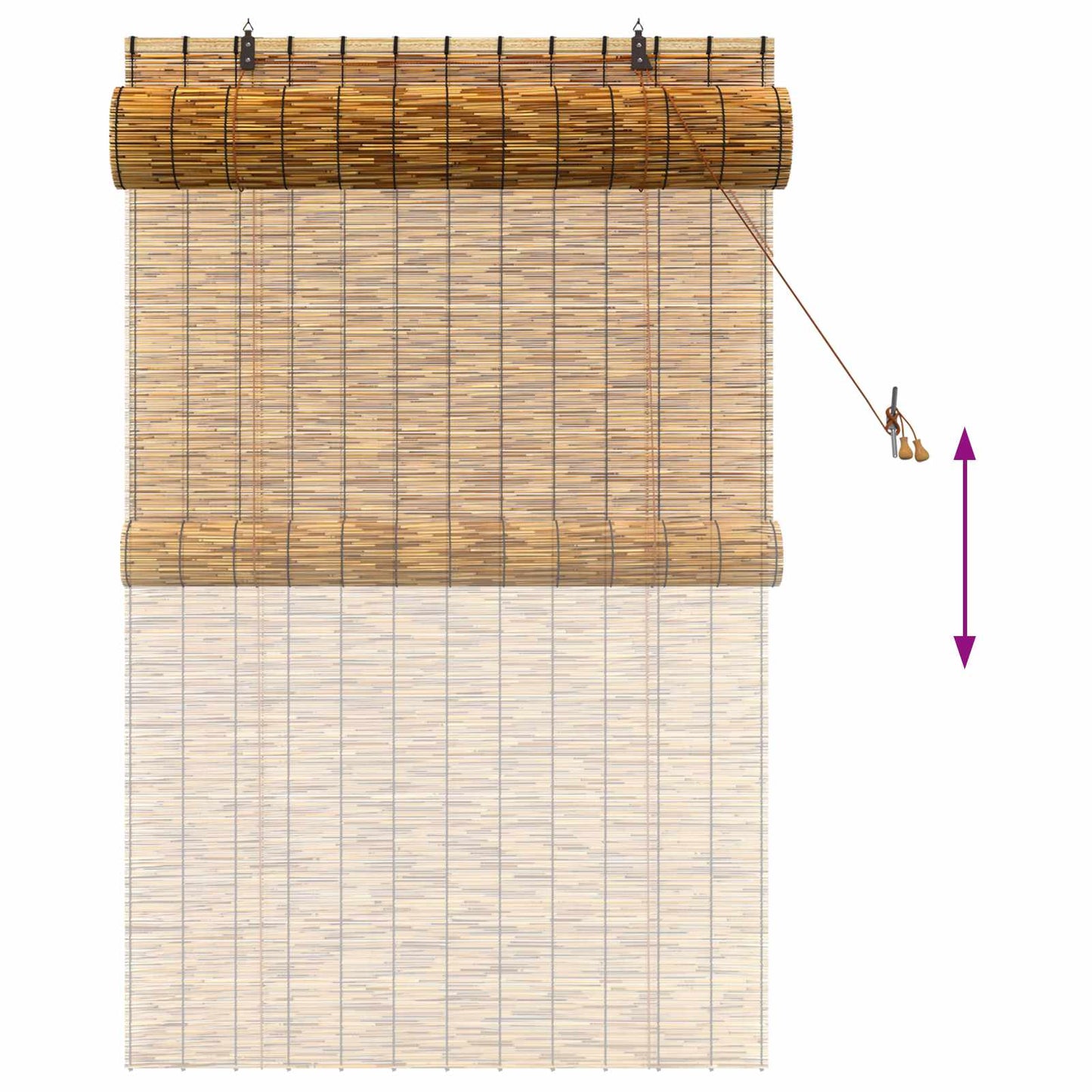 vidaXL Ρόλερ (στόρι) Καφέ 100 x 160 cm Καλάμι