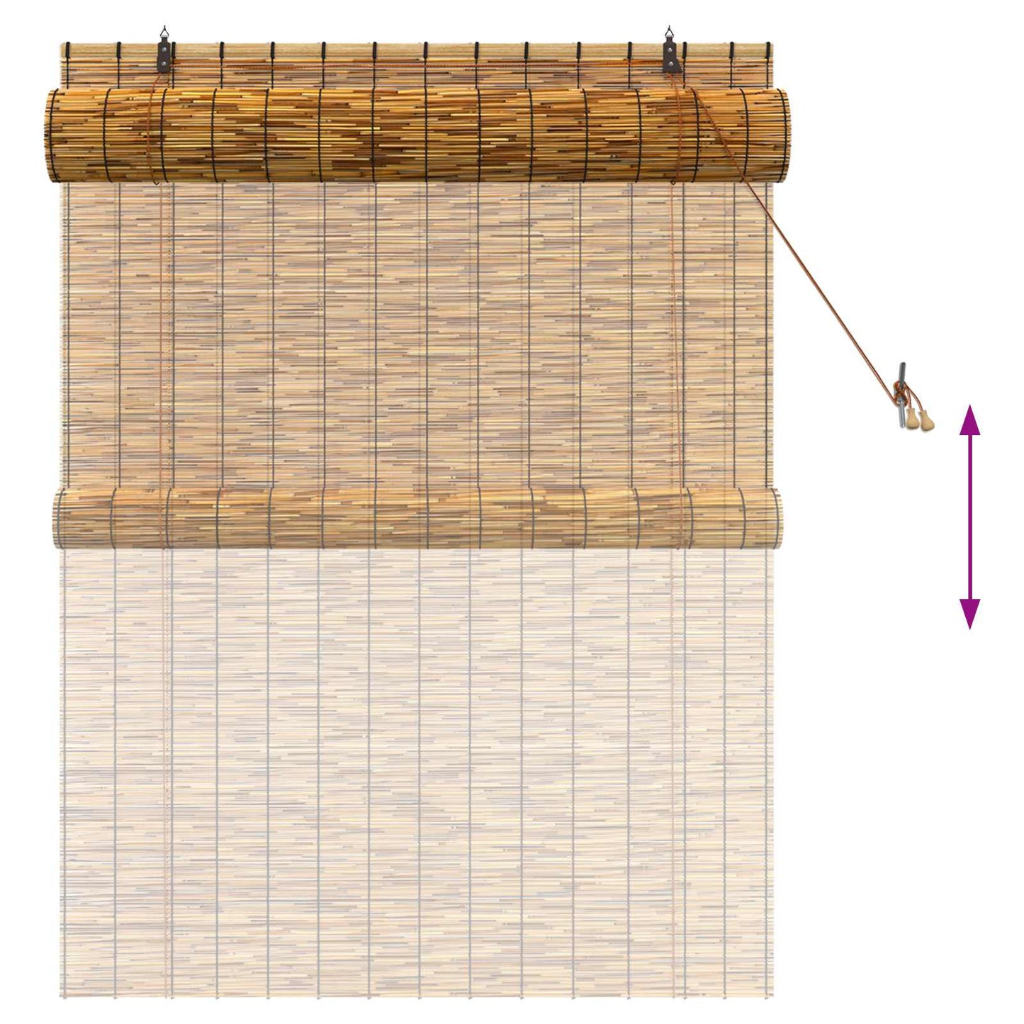 vidaXL Ρόλερ (στόρι) Καφέ 120 x 160 cm Καλάμι