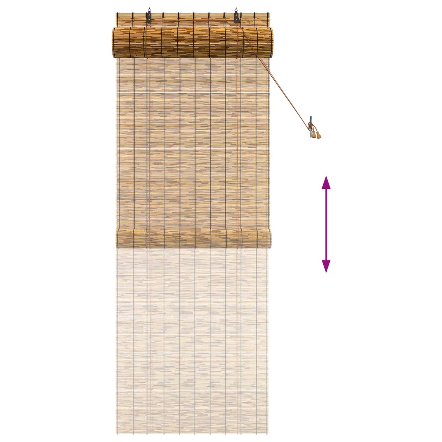 vidaXL Ρόλερ (στόρι) Καφέ 80 x 220 cm Καλάμι
