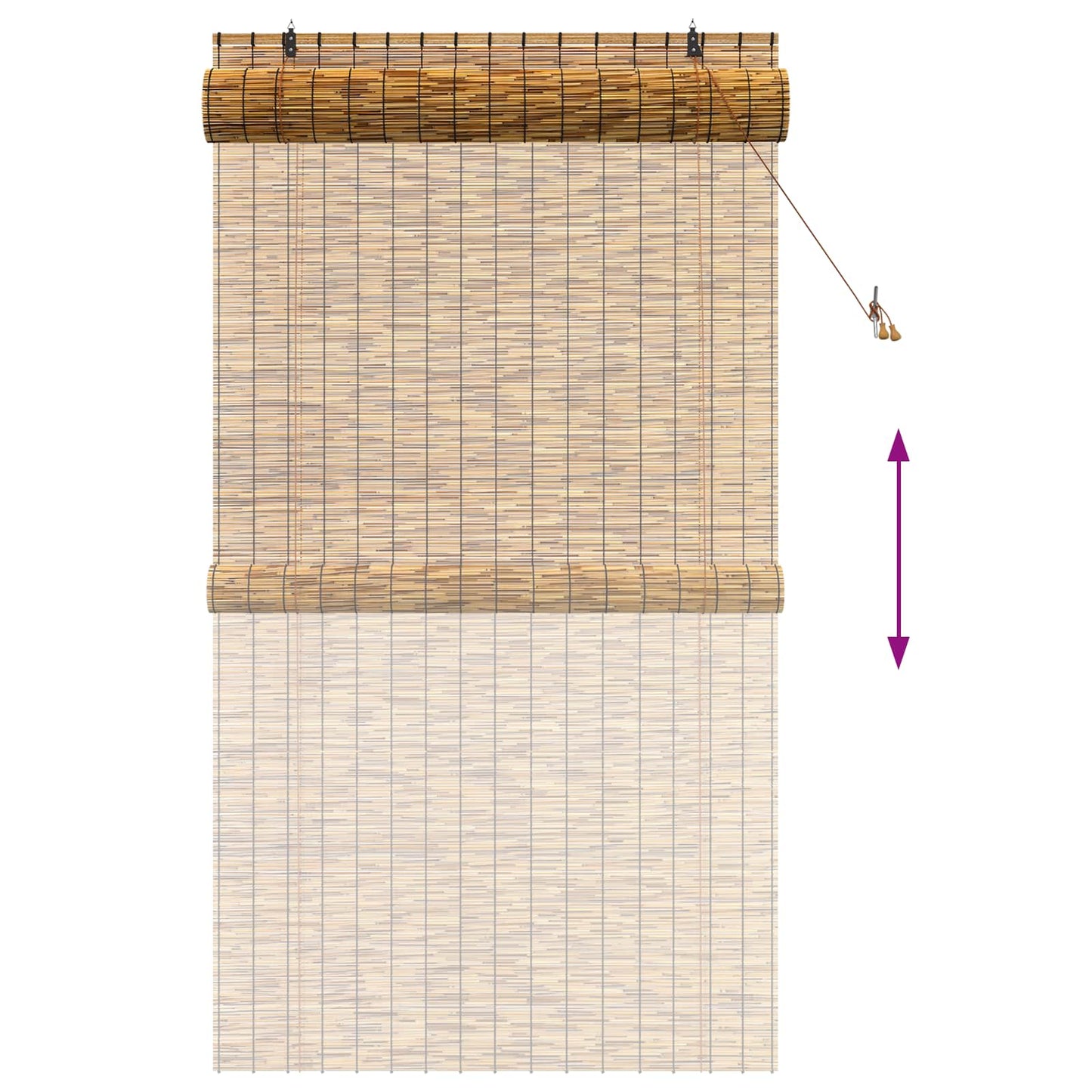 vidaXL Ρόλερ (στόρι) Καφέ 120 x 220 cm Καλάμι