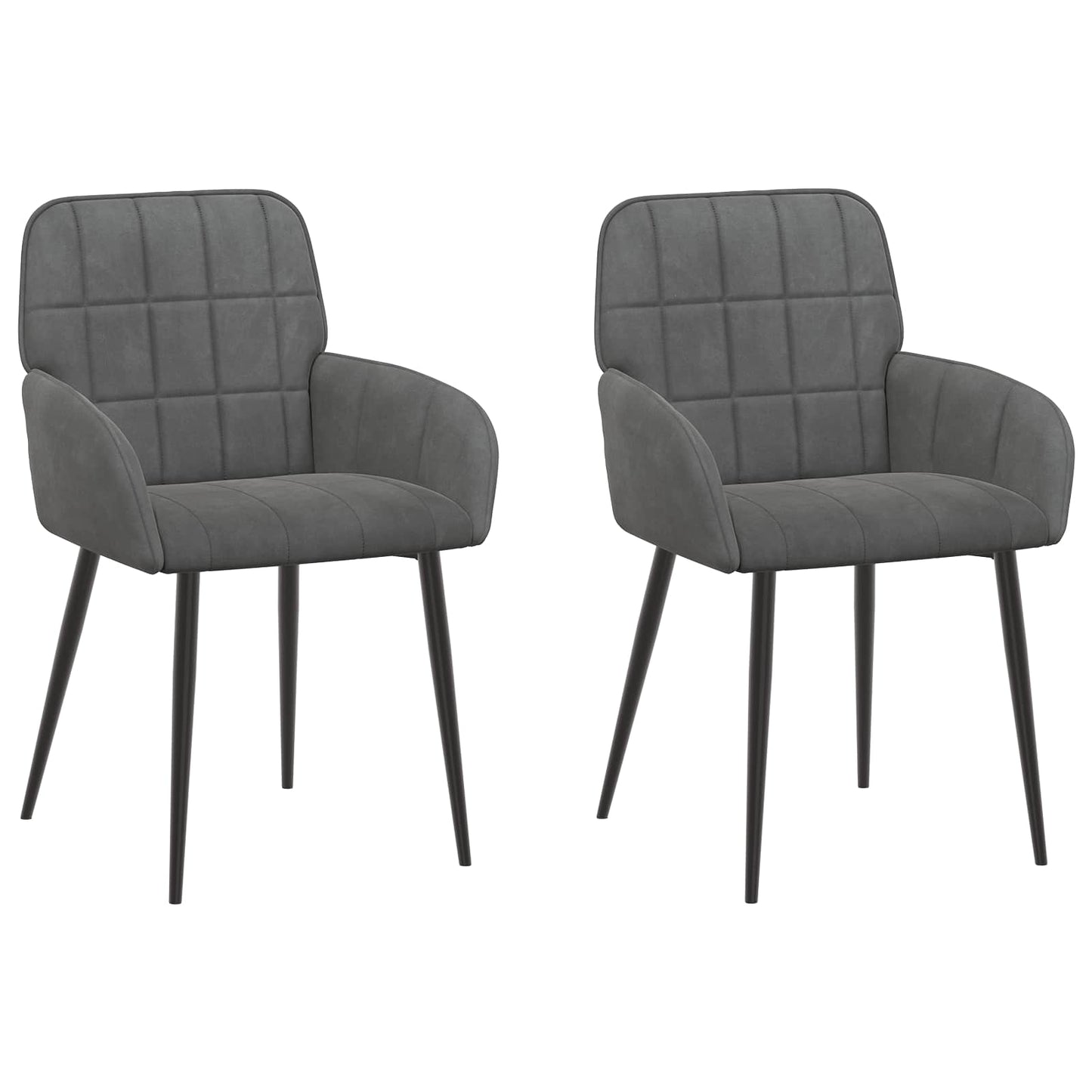 vidaXL Καρέκλες φαγητού 2 pcs Βελούδο Σκούρο Γκρι 57 x 50 x 85 εκ.