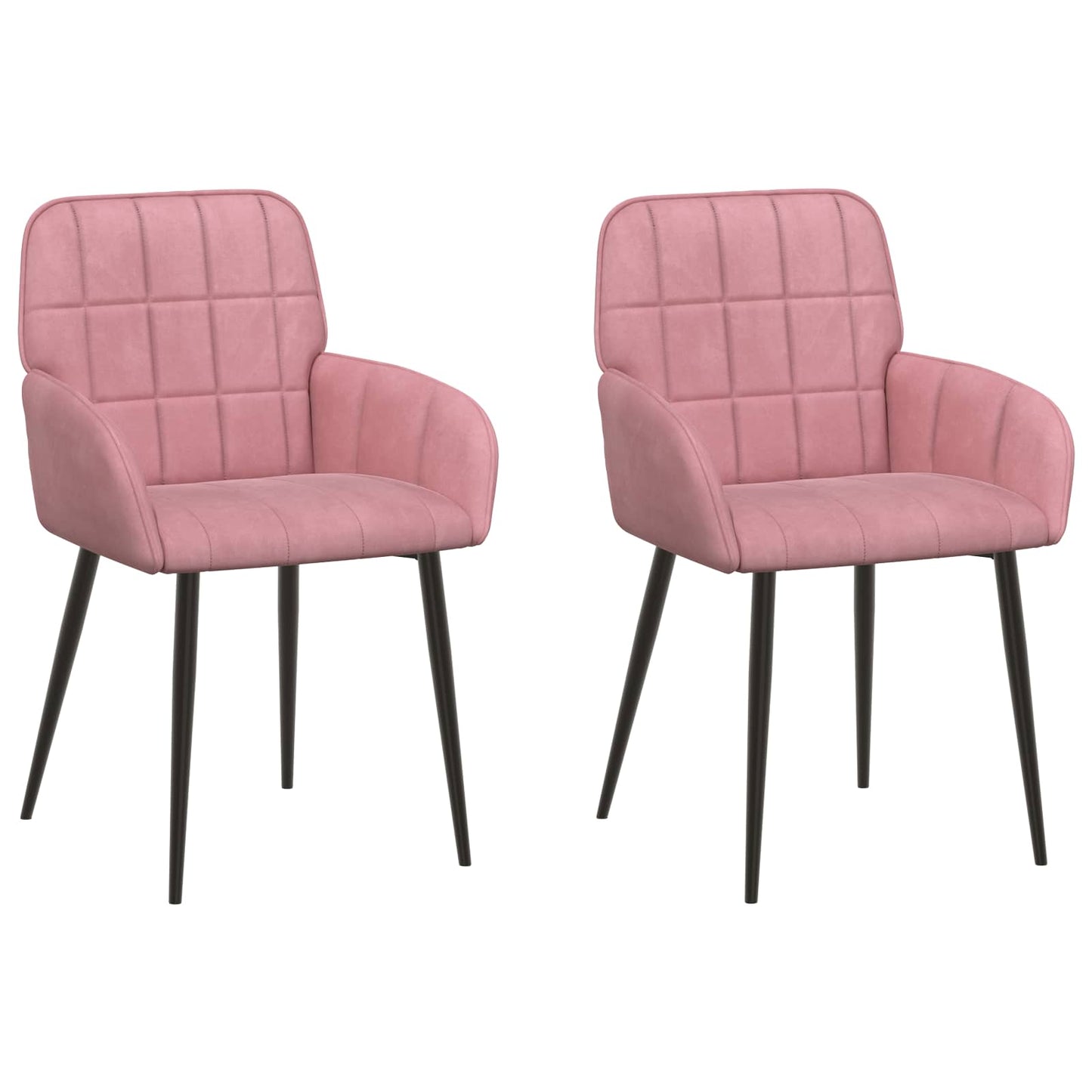 vidaXL Καρέκλες φαγητού 2 pcs Βελούδο Ροζ 57 x 50 x 85 εκ.