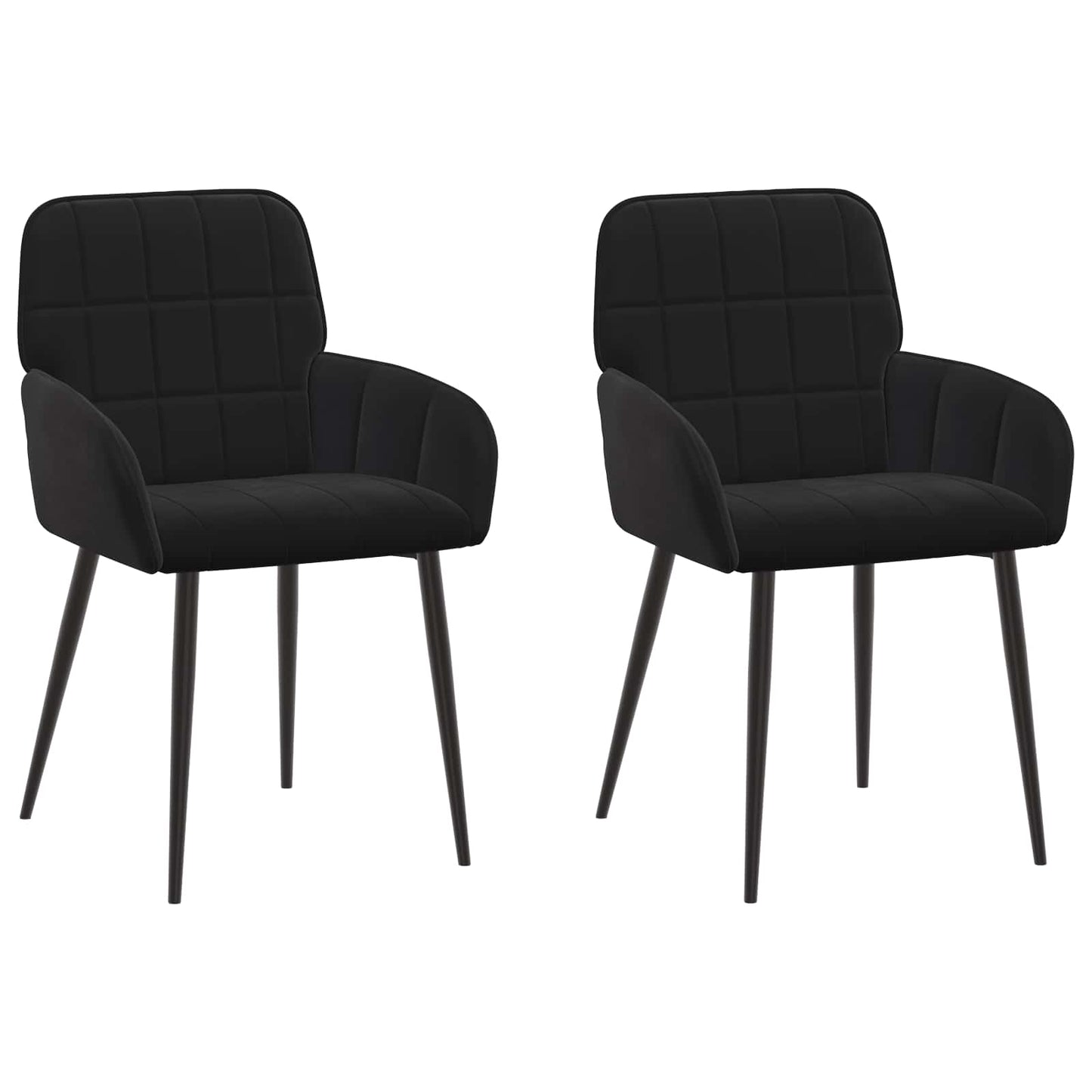 vidaXL Καρέκλες φαγητού 2 pcs Βελούδο Μαύρο 57 x 50 x 85 εκ.