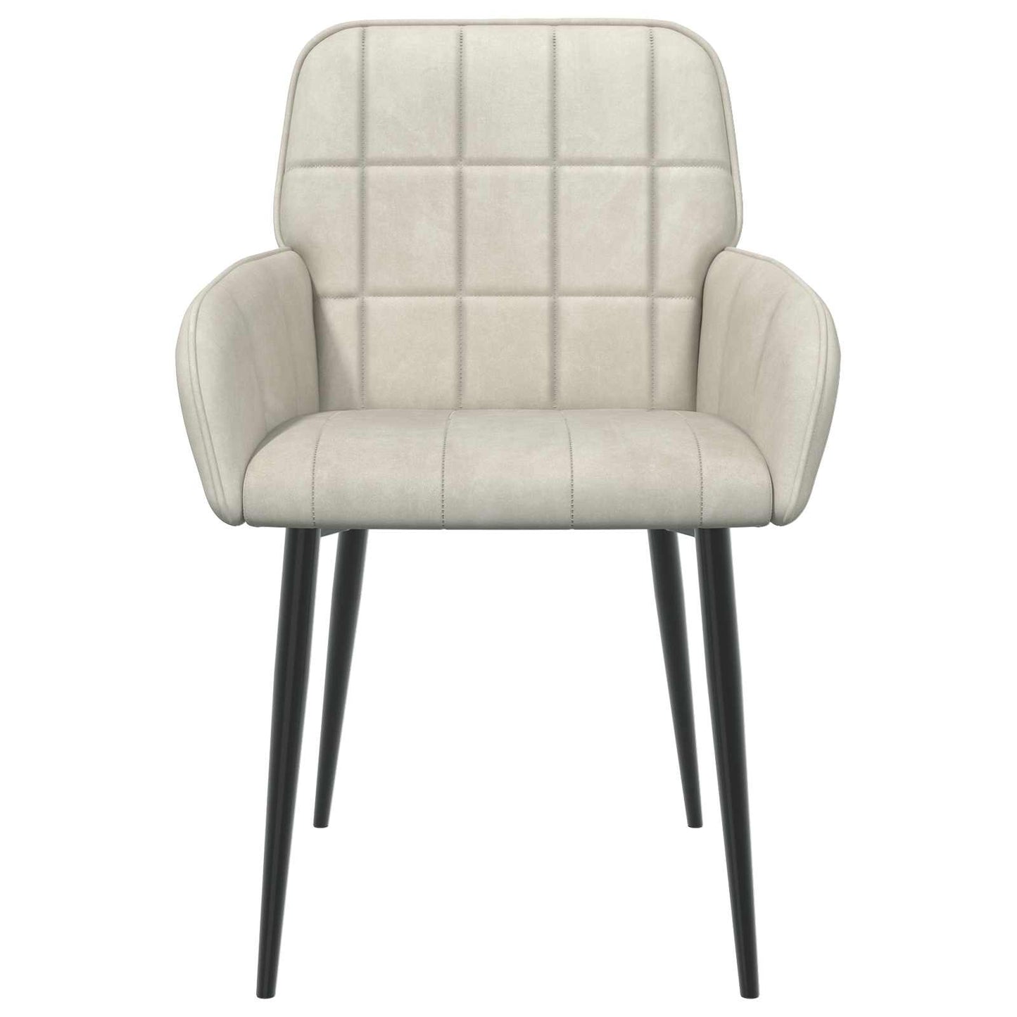 vidaXL Καρέκλες φαγητού 2 pcs Βελούδο Κρεμ 57 x 50 x 85 εκ.