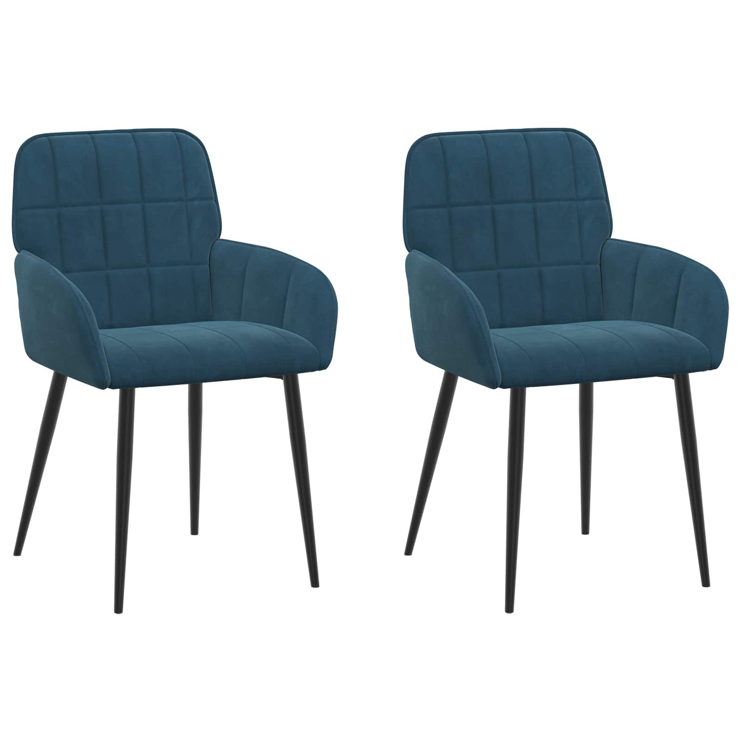vidaXL Καρέκλες φαγητού 2 pcs Βελούδο Μπλε 57 x 50 x 85 εκ.