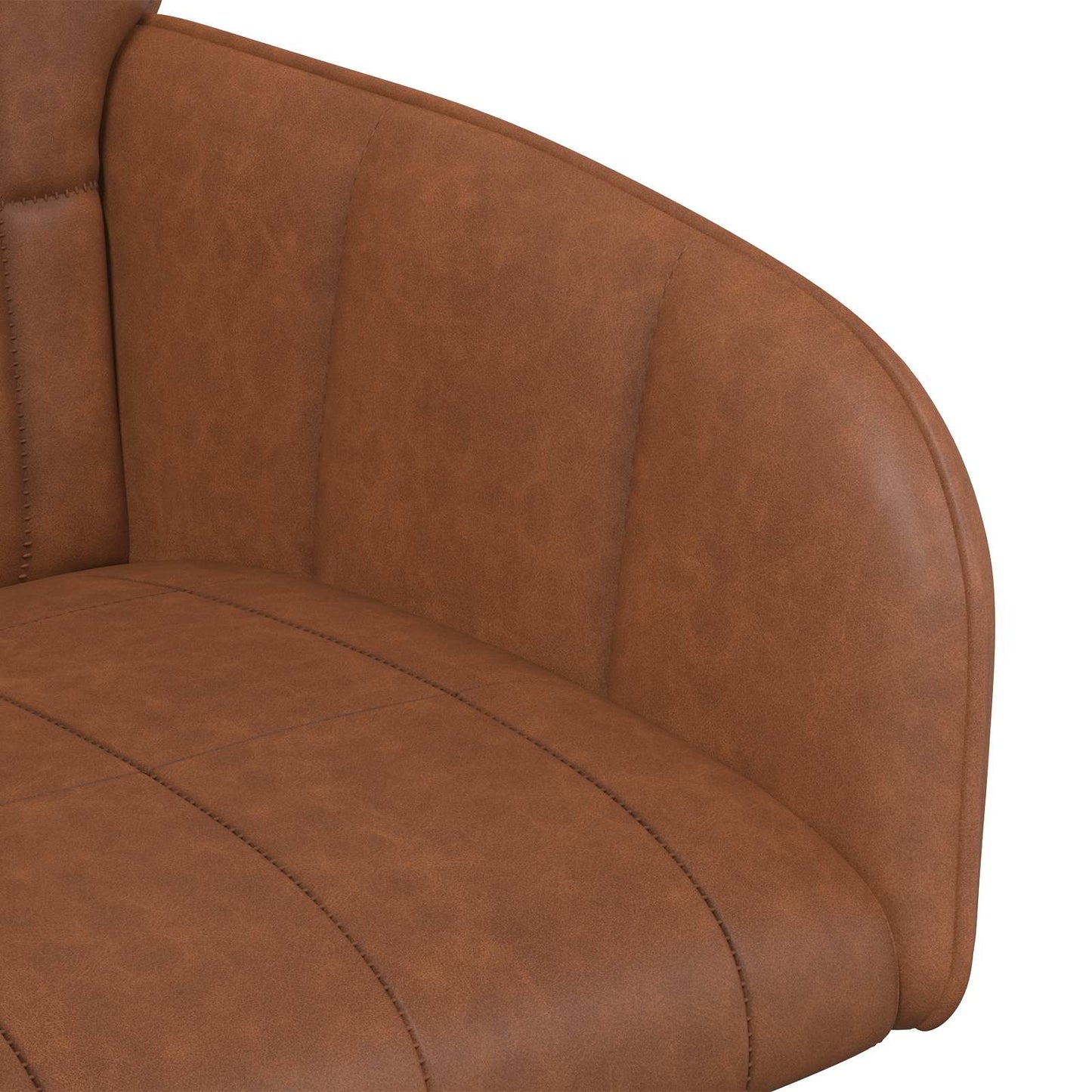 vidaXL Καρέκλες φαγητού 2 pcs Τεχνητό Δέρμα Καφέ 57 x 50 x 85 εκ.