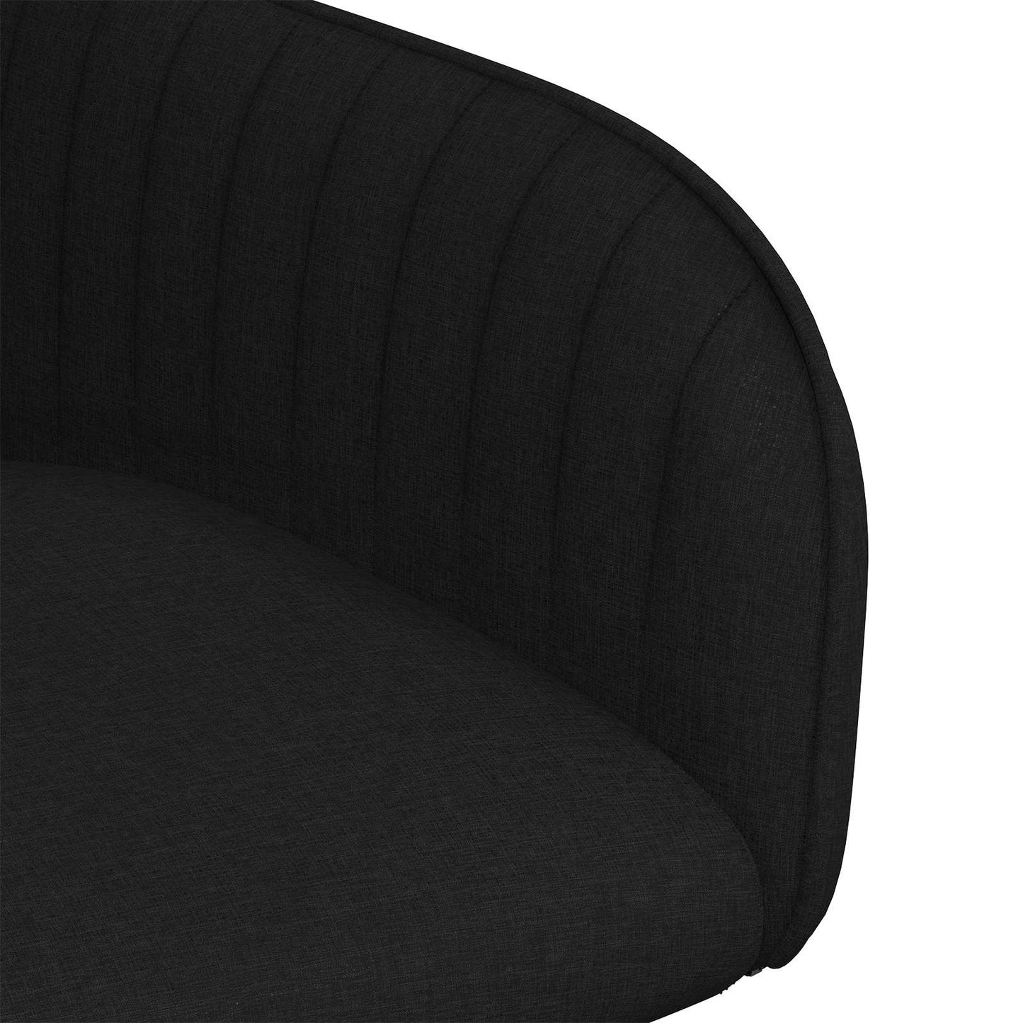 vidaXL Καρέκλες φαγητού 2 pcs Ύφασμα Μαύρο 56,5 x 50 x 87,5 εκ.