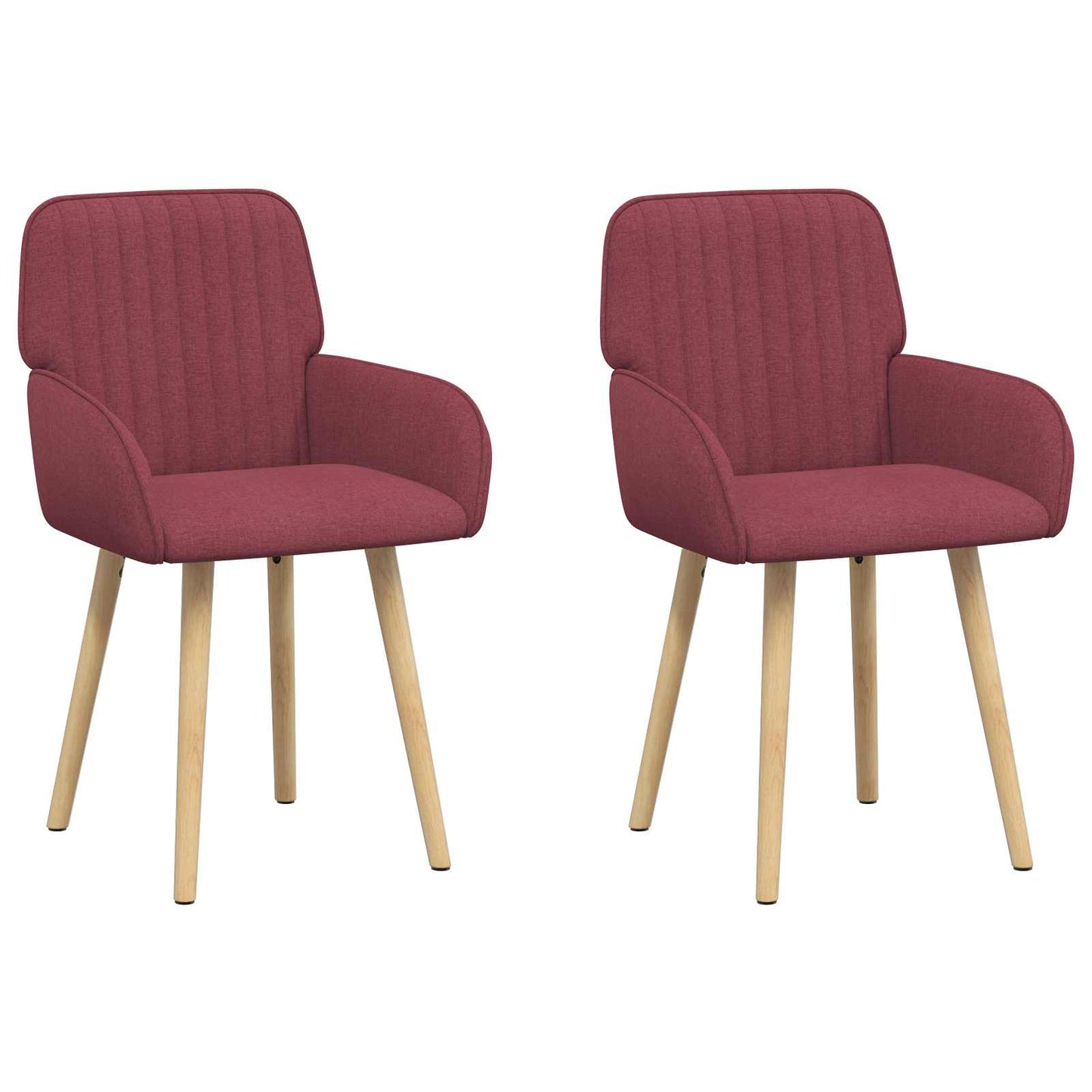 vidaXL Καρέκλες φαγητού 2 pcs Ύφασμα Κόκκινο 56,5 x 50 x 87,5 εκ.