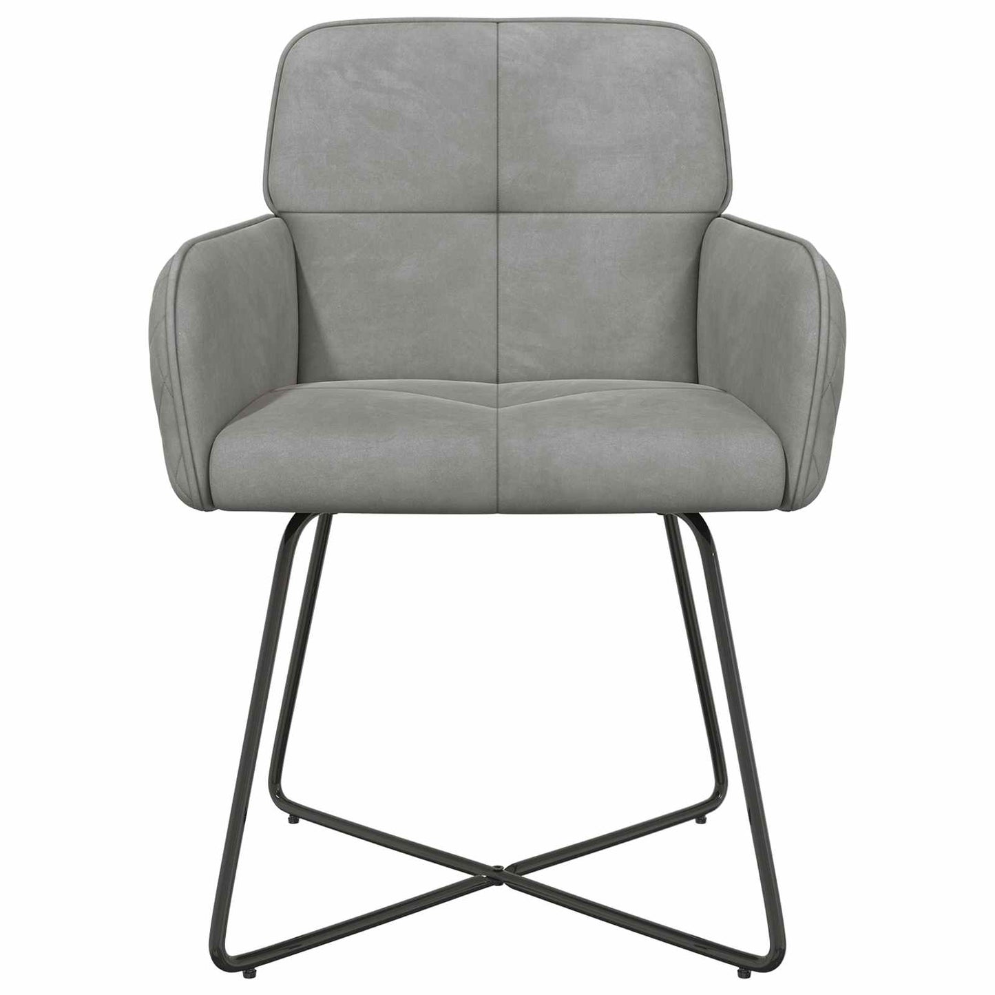 vidaXL Καρέκλες φαγητού 2 pcs Βελούδο Ανοιχτό γκρι 59 x 56,5 x 86 εκ.
