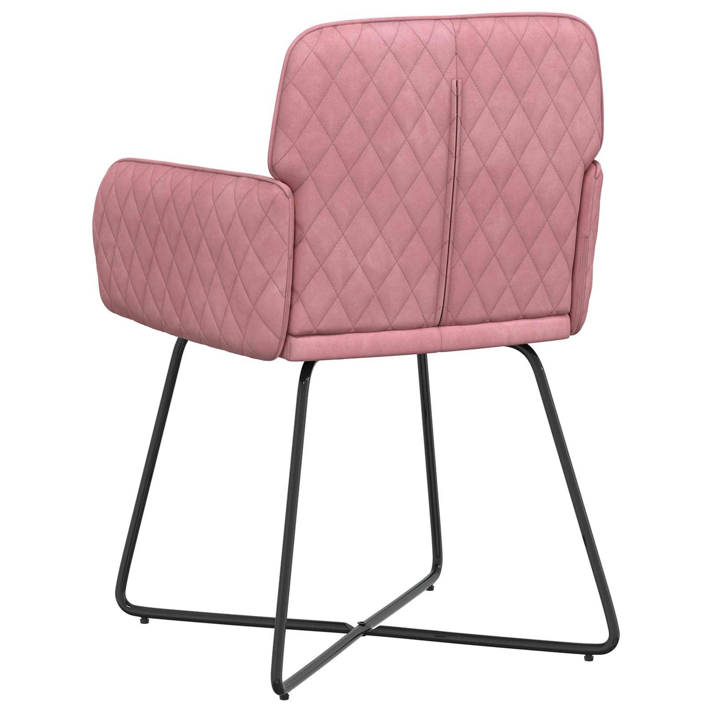 vidaXL Καρέκλες φαγητού 2 pcs Βελούδο Ροζ 59 x 56,5 x 86 εκ.