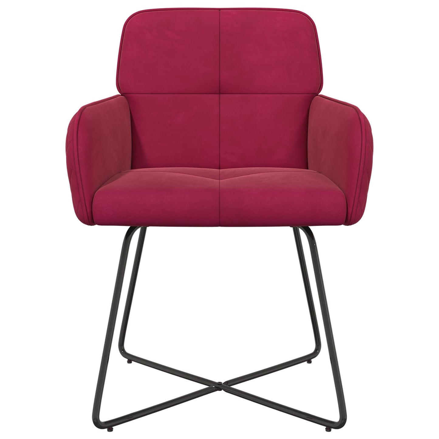 vidaXL Καρέκλες φαγητού 2 pcs Βελούδο Κόκκινο 59 x 56,5 x 86 εκ.