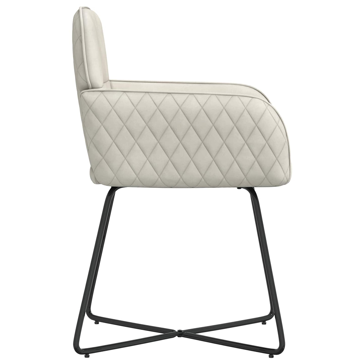 vidaXL Καρέκλες φαγητού 2 pcs Βελούδο Κρεμ 59 x 56,5 x 86 εκ.