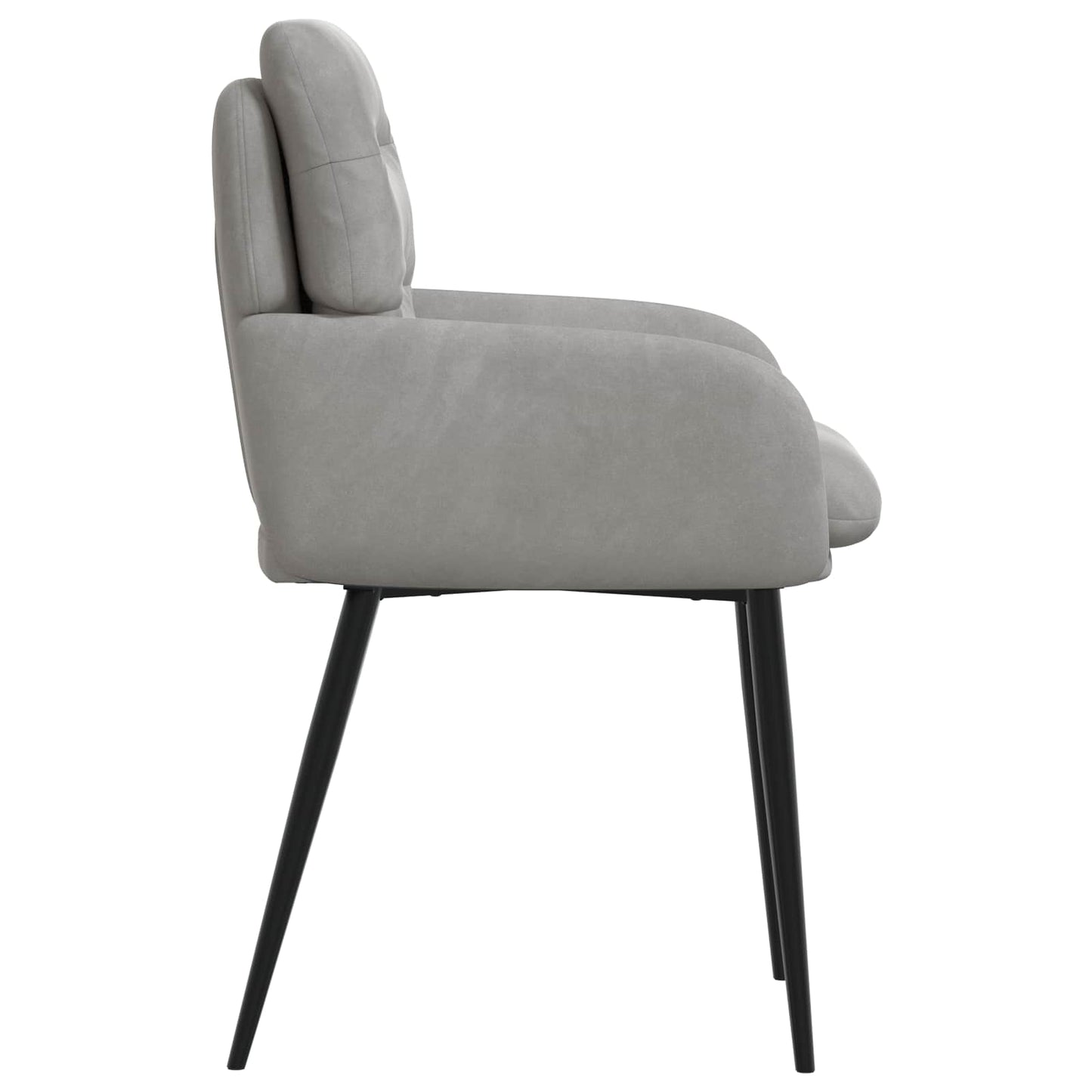 vidaXL Καρέκλες φαγητού 2 pcs Βελούδο Ανοιχτό γκρι 59 x 59,5 x 90 εκ