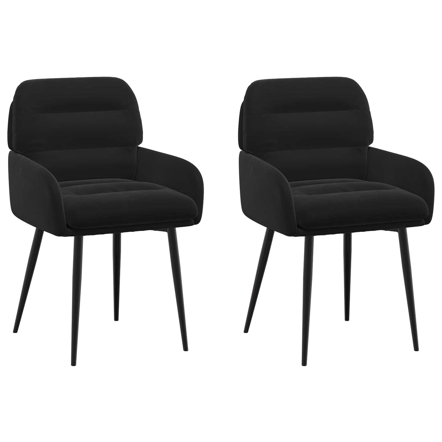 vidaXL Καρέκλες φαγητού 2 pcs Βελούδο Μαύρο 59 x 59,5 x 90 εκ