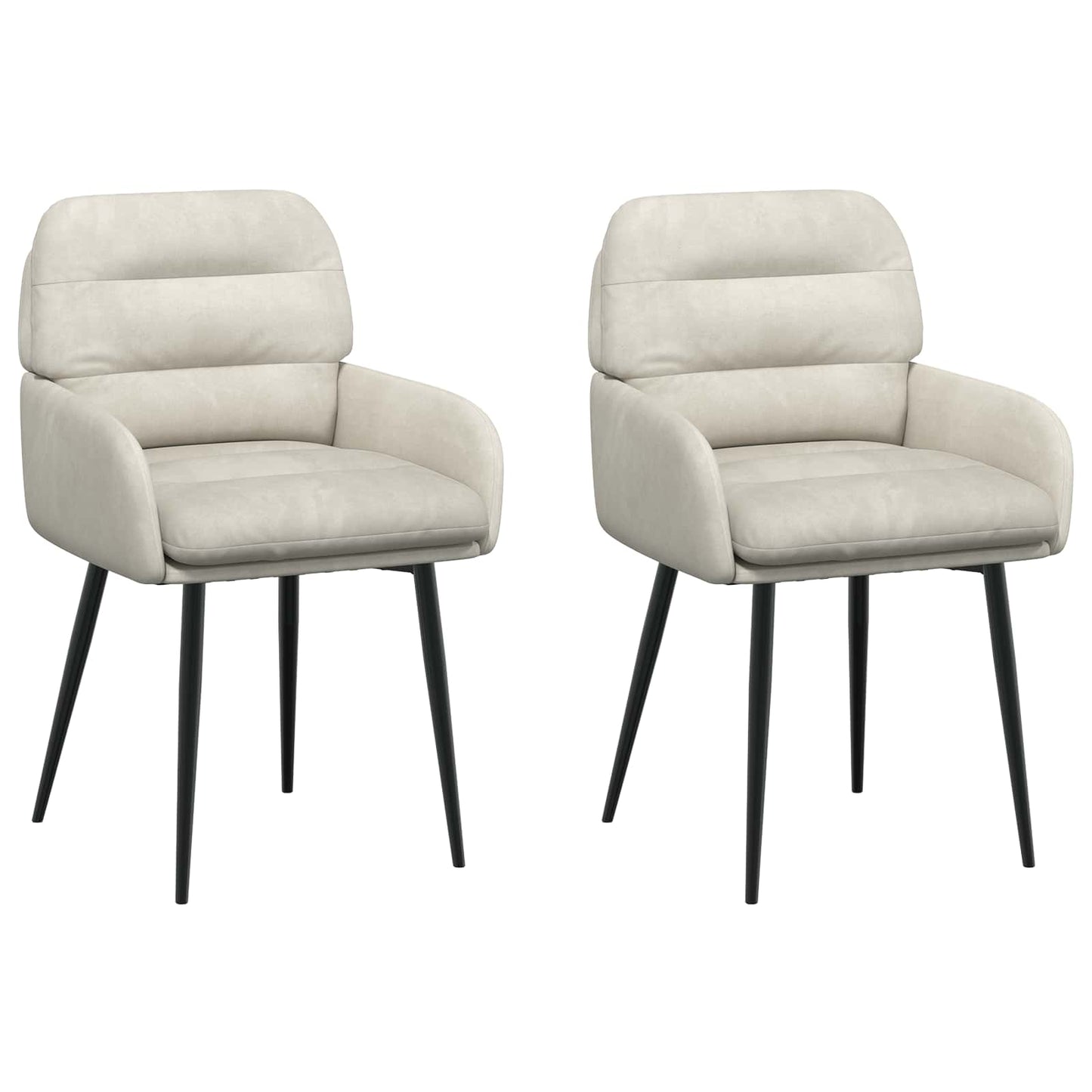 vidaXL Καρέκλες φαγητού 2 pcs Βελούδο Κρεμ 59 x 59,5 x 90 εκ