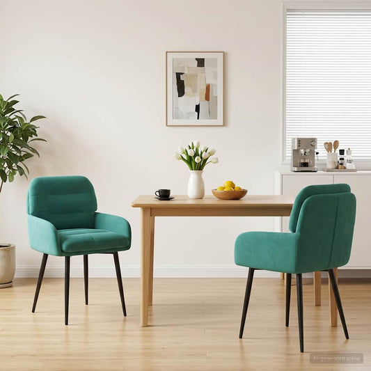 vidaXL Καρέκλες φαγητού 2 pcs Βελούδο Τιρκουάζ 59 x 59,5 x 90 εκ