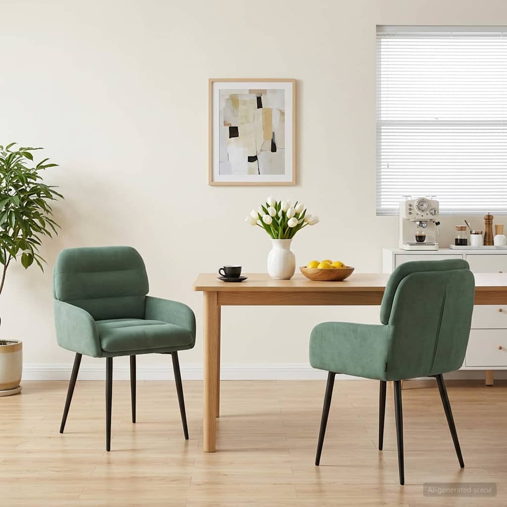 vidaXL Καρέκλες φαγητού 2 pcs Βελούδο Θαλασσί 59 x 59,5 x 90 εκ