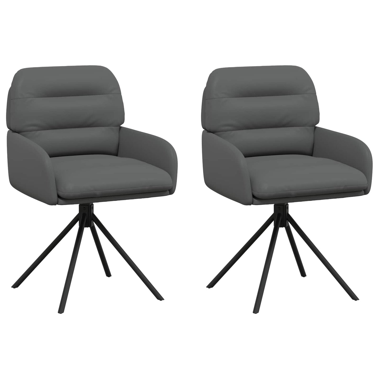 vidaXL Γυριστές καρέκλες φαγητού 2 pcs Τεχνητό Δέρμα Γκρι
