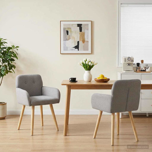 vidaXL Καρέκλες φαγητού 2 pcs Μπουκλέ Ανοιχτό γκρι 59 x 57 x 85 εκ.