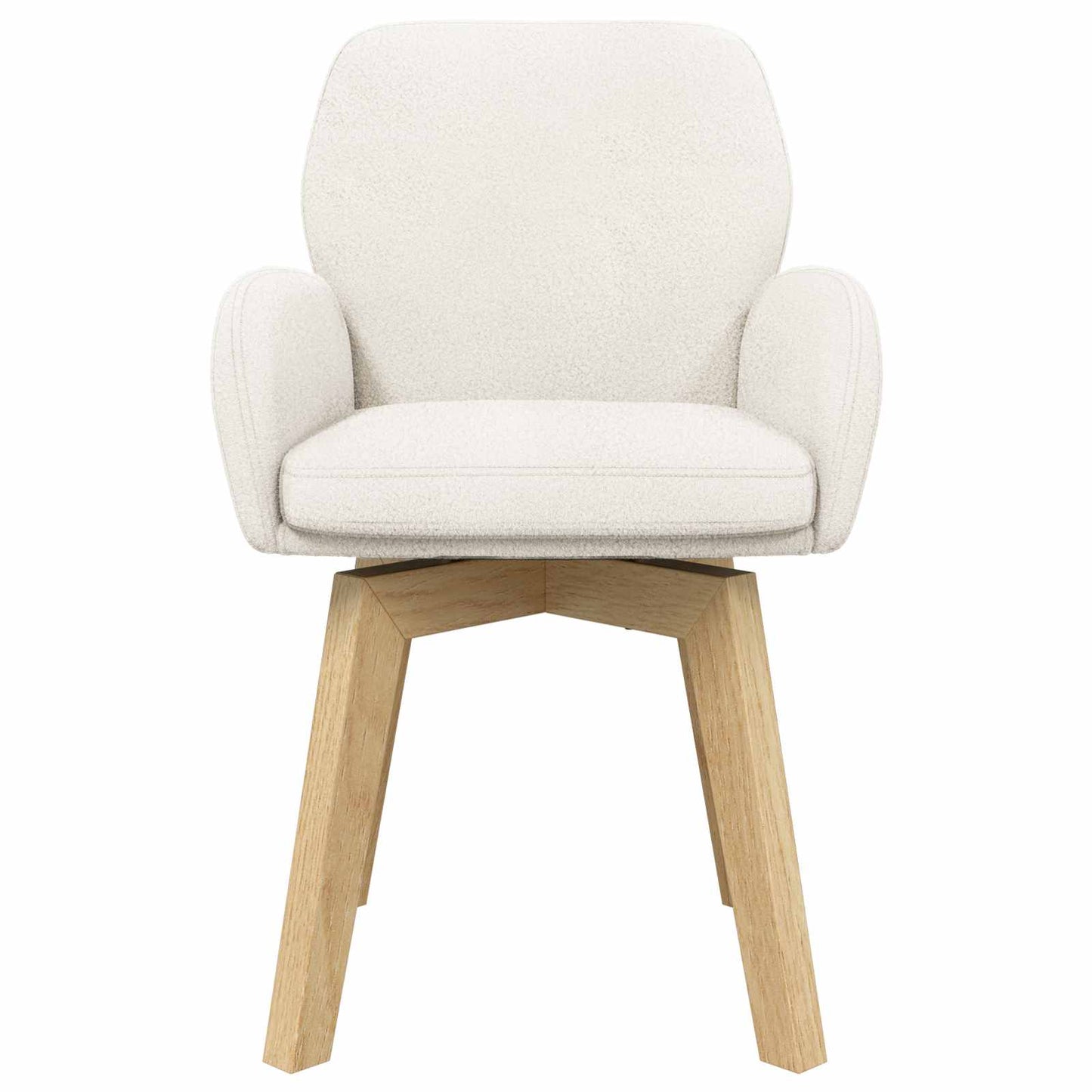 vidaXL Γυριστές καρέκλες φαγητού 2 pcs Μπουκλέ Κρεμ 54 x 58 x 87 εκ.