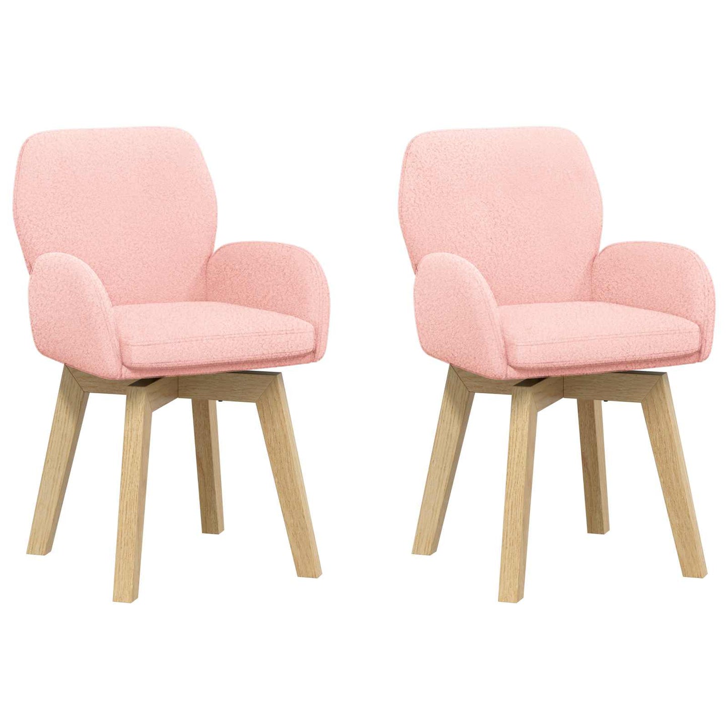 vidaXL Γυριστές καρέκλες φαγητού 2 pcs Μπουκλέ Ροζ 54 x 58 x 87 εκ.