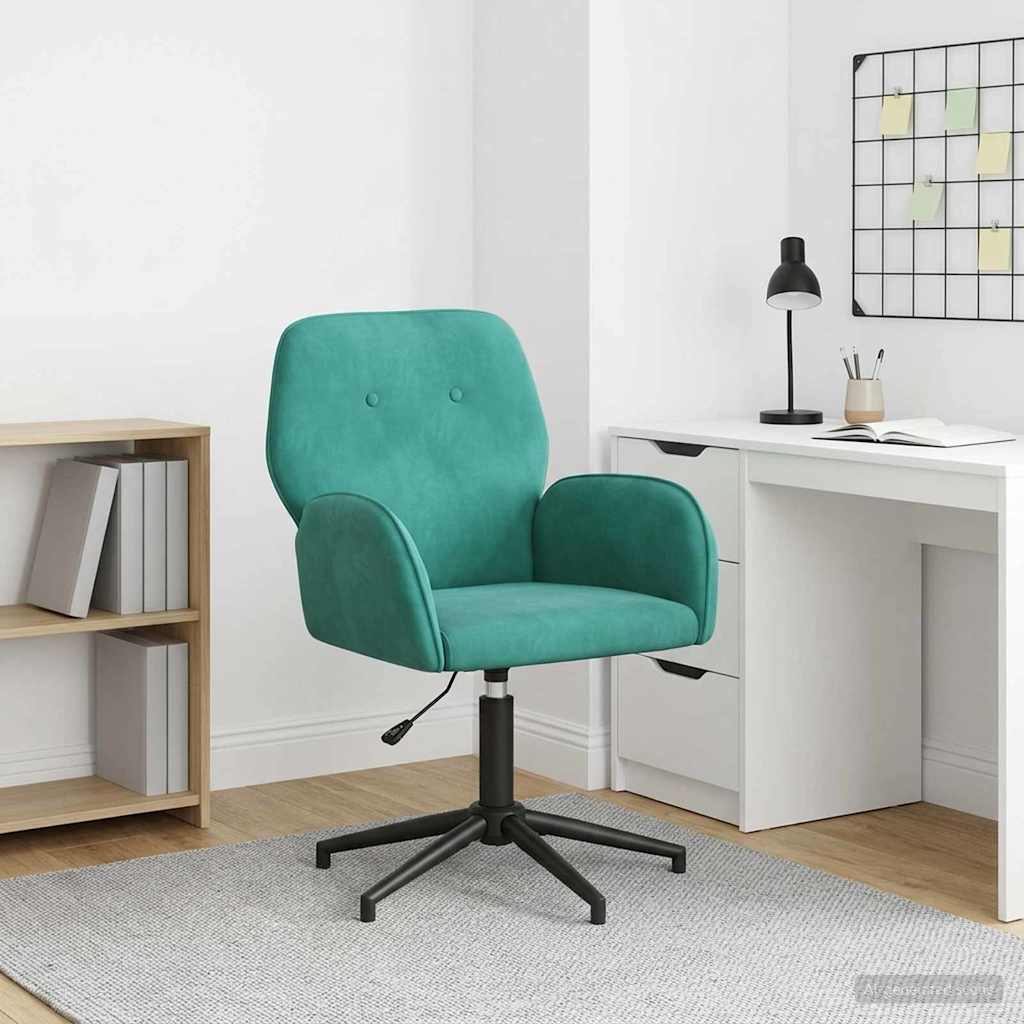 vidaXL Γυροσκοπική Καρέκλα Γραφείου Βελούδο 54 x 55 x 90 εκ Τιρκουάζ