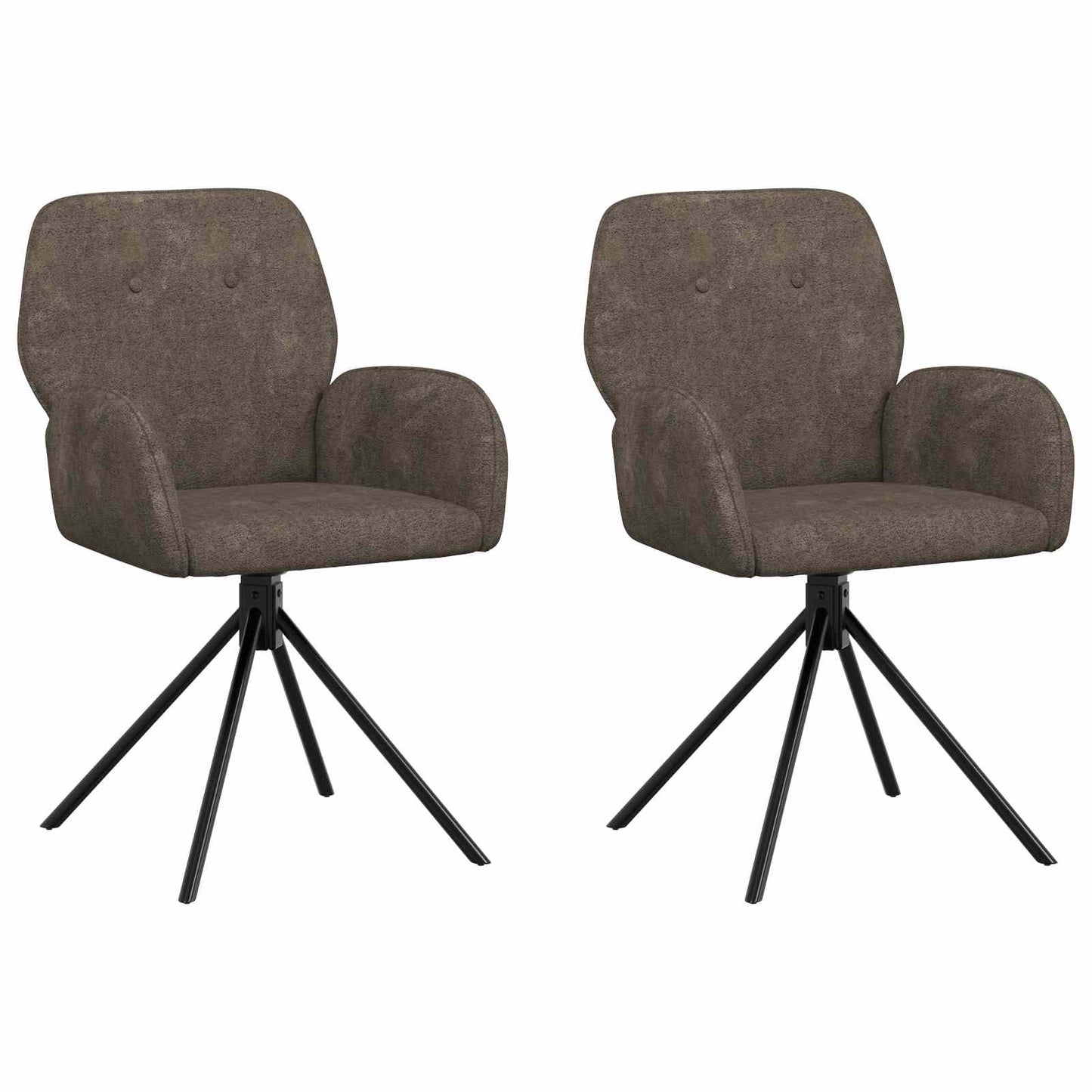 vidaXL Γυριστές καρέκλες φαγητού 2 pcs Φιλικό Δερμάτινο Σουέντ