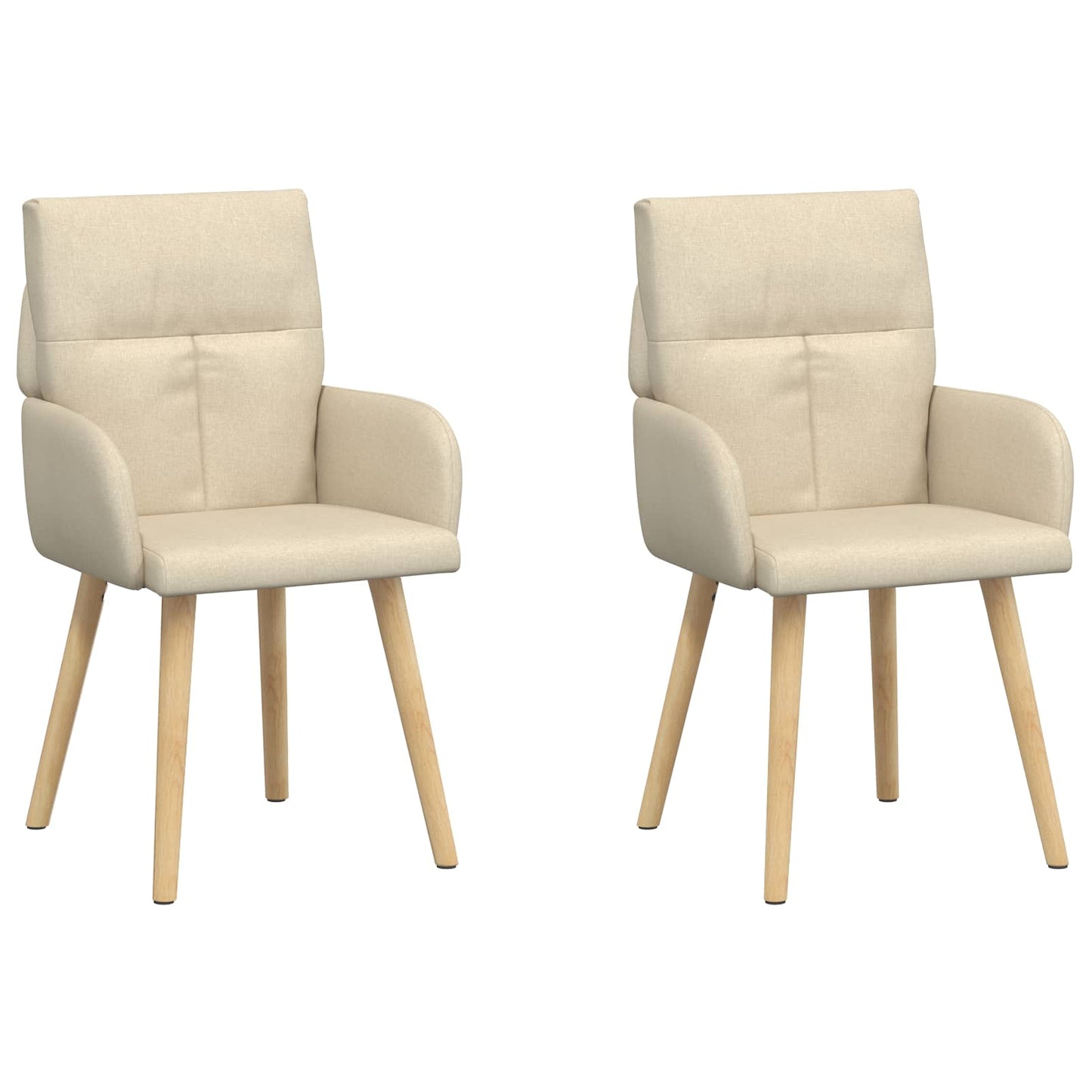 vidaXL Καρέκλες φαγητού 2 pcs Ύφασμα Κρεμ 60 x 56 x 96 εκ