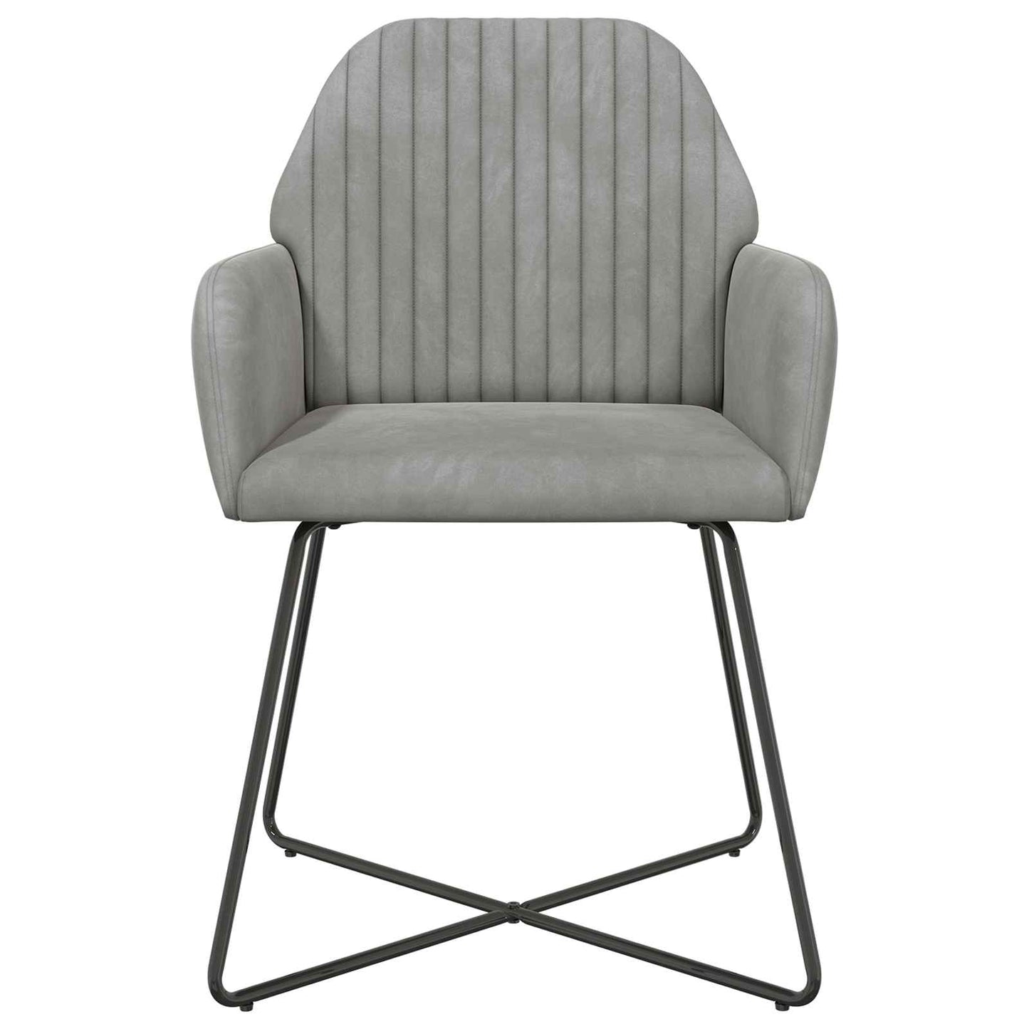 vidaXL Καρέκλες φαγητού 2 pcs Βελούδο Ανοιχτό γκρι 55 x 50 x 84 εκ.